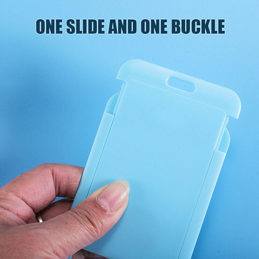 1-5 PCS Waterproof ID Badge Holder Hard Plastic Card Case Slim Lanyard Protector