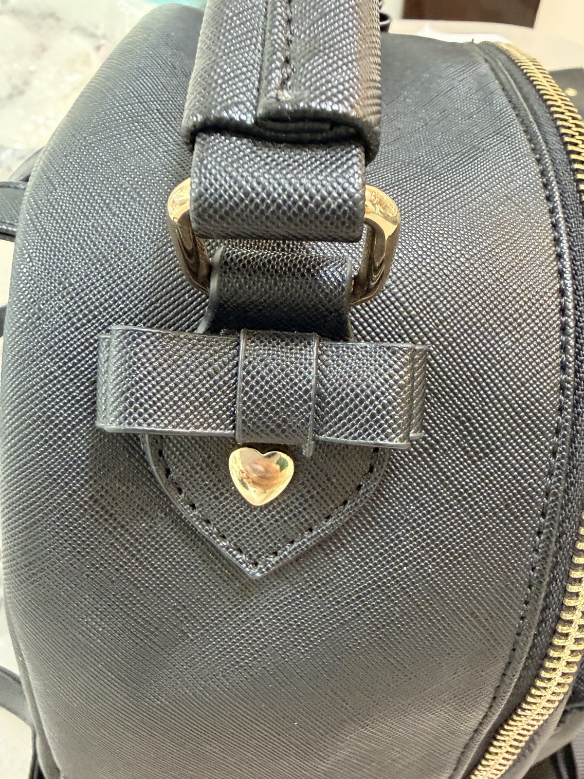 LIZ LISA Black Mini Backpack Ribbon Heart Charm Kawaii Japanese Fashion Bag