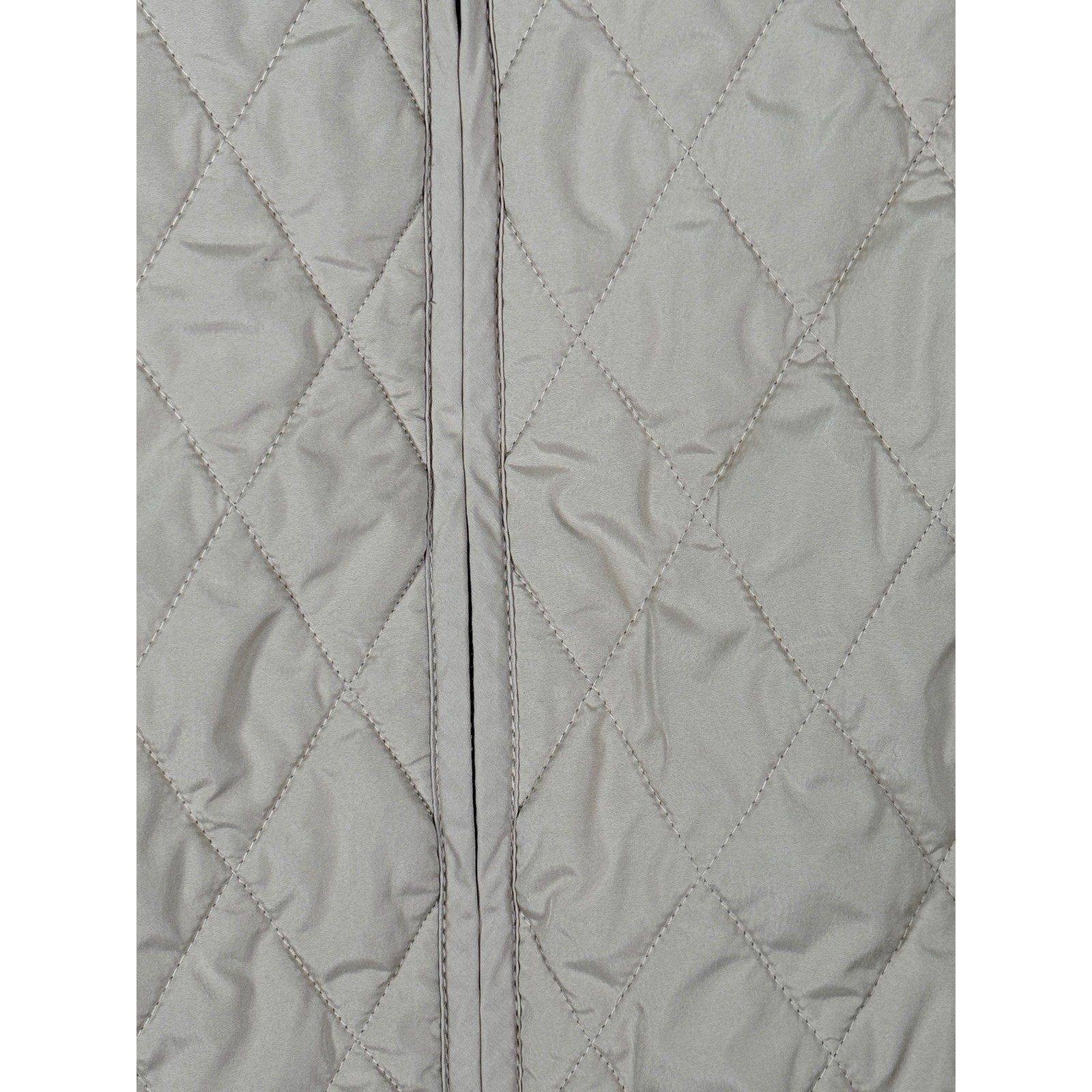 Lands End Jacket Womens Large 14-16 Tan Quilted Full Zip Outdoor Hiking Chore