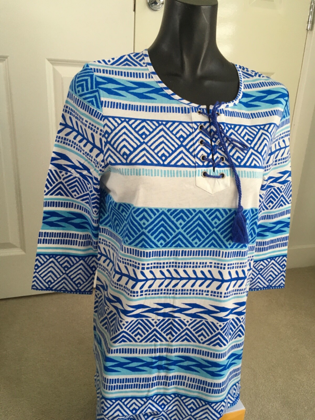 Emreco Ladies Tunic Style 3Qtr sleeve 100% Cotton top – BNWT