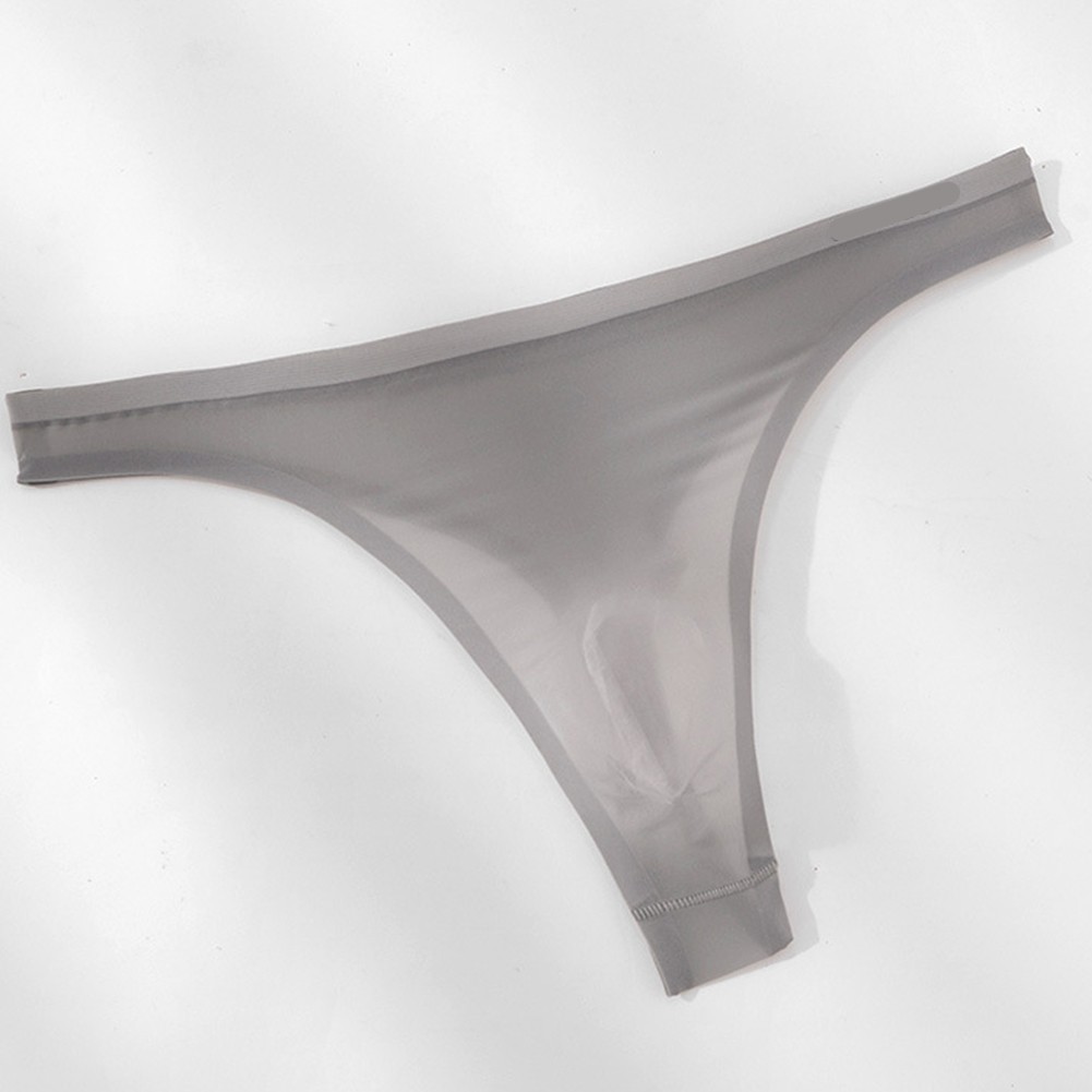Men’s Seamless Ice Silk Thong with 3D Bulge Pouch T-Back and Lightweight Feel