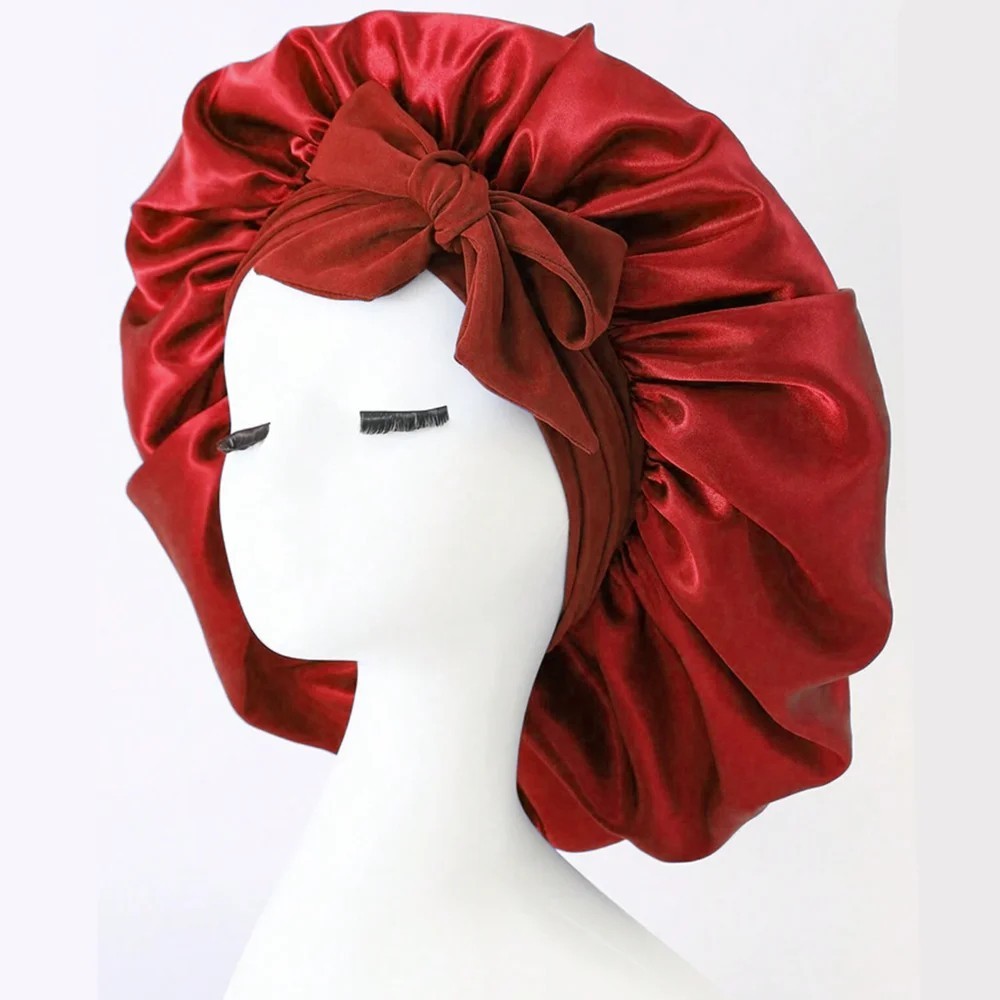 Satin Bonnet Silk Bonnet with Tie Band Adjustable Hair Bonnet for Sleeping