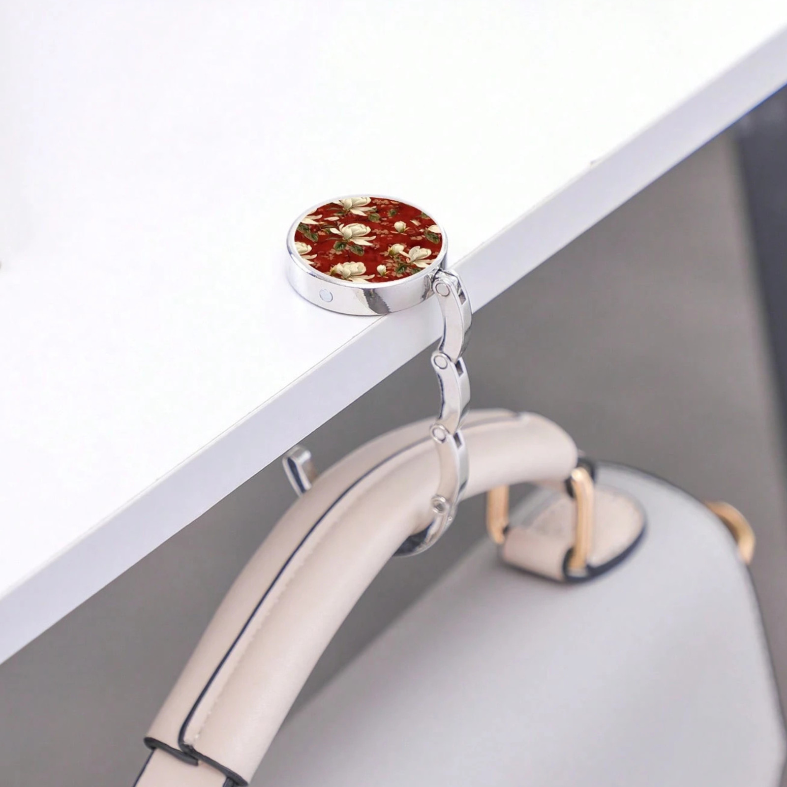 Floral Purse Hook Foldable Handbag Fashionable Table Hanger Wallet Holder Travel