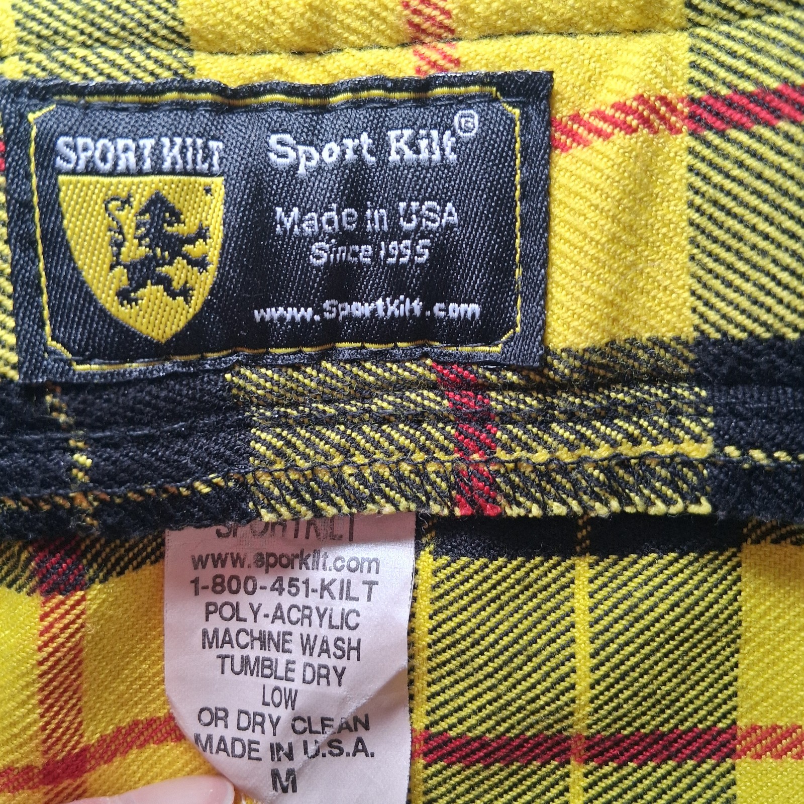 Sport Kilt Women’s Yellow Plaid Tartan Sz M Heritage Punk Twee Alternative Rock