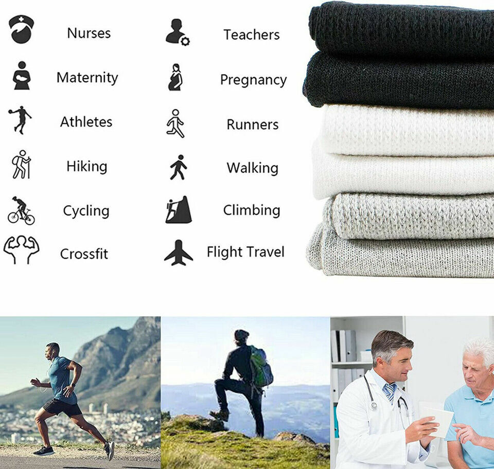 12 Pairs Diabetic Ankle Quarter Crew Socks Health Cotton Circulatory Men’s Women