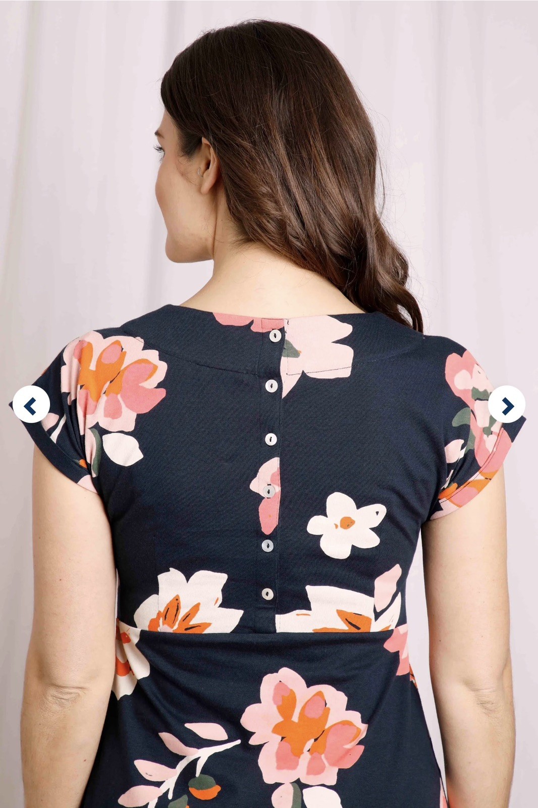 Weird Fish Tallahassee Organic Cotton Jersey Dress Women’s UK 14 Rich Navy