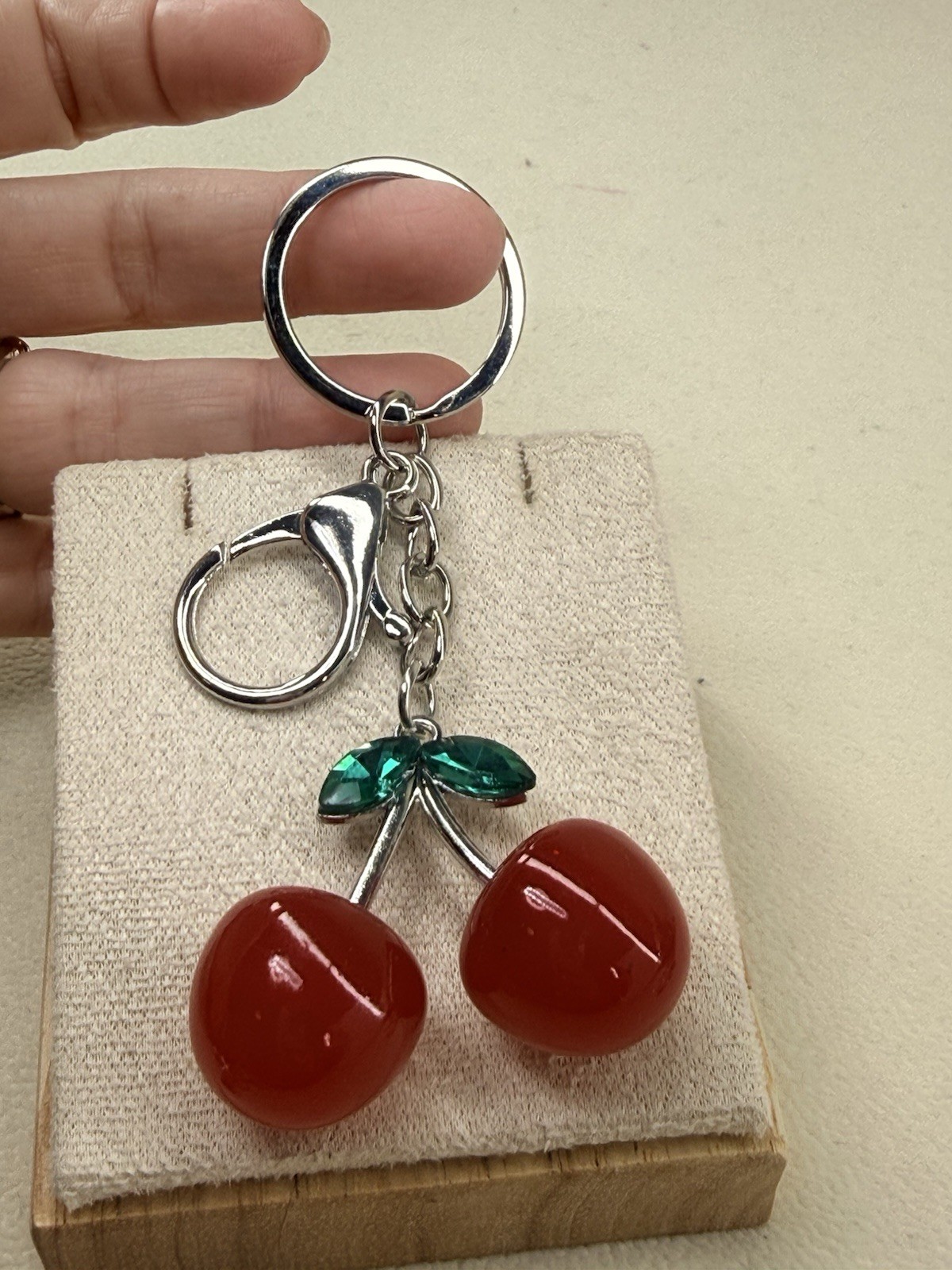 7PC Keychain Bundle Bear Cherry Apple Ladybug Octopus Boot Perfume Pom Pom