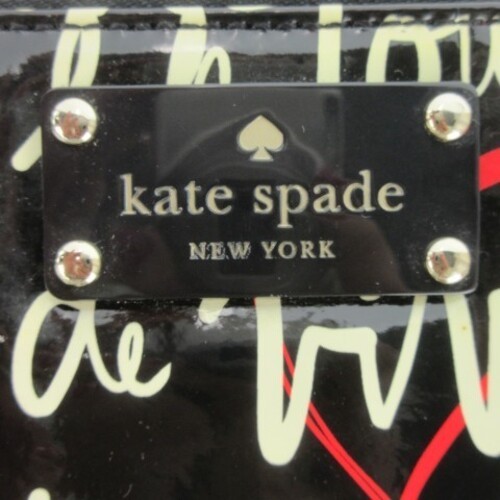 Unused Kate Spade Garance Doré capsule collection clutch bag, black enamel