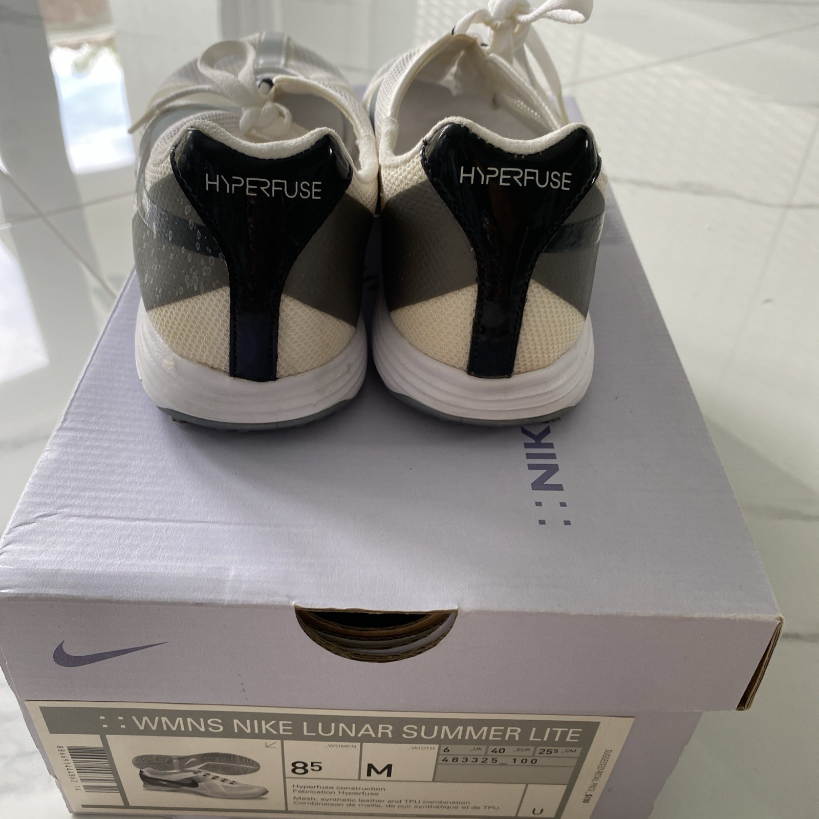 NIB Nike 483325-100 Hyperfuse Lunar Summer Lite Lace Up Mesh Golf Shoes Womens