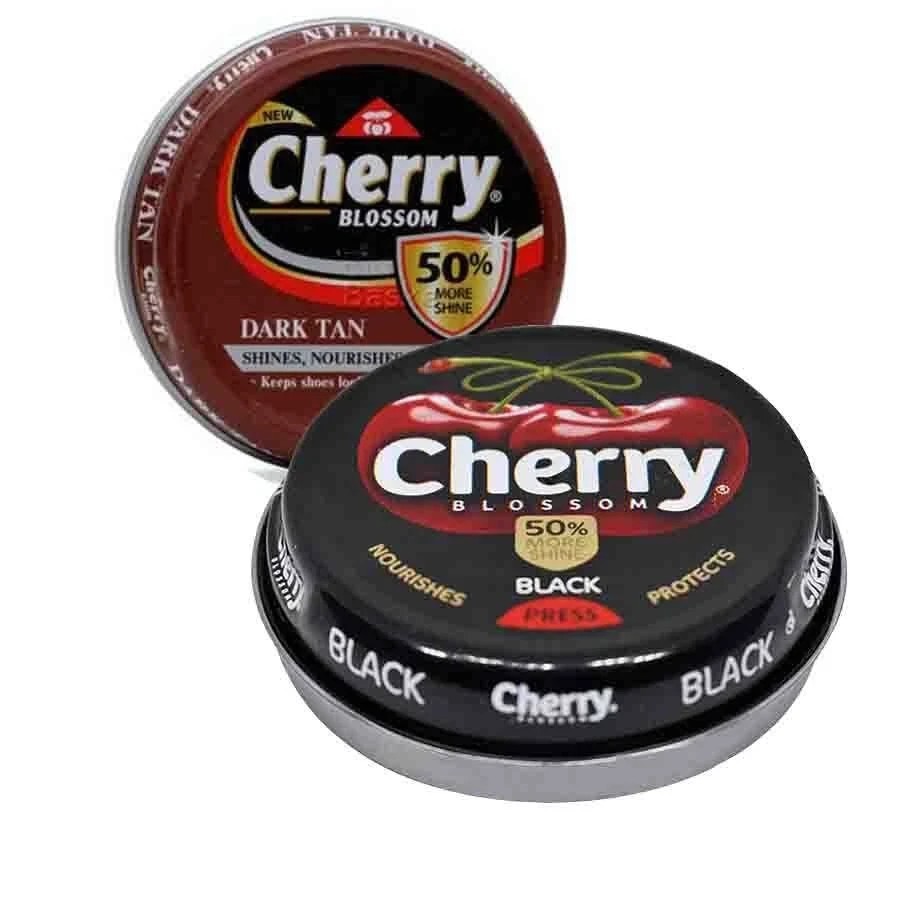 Cherry Blossom Shoe Polish Black and Brown, 40g each