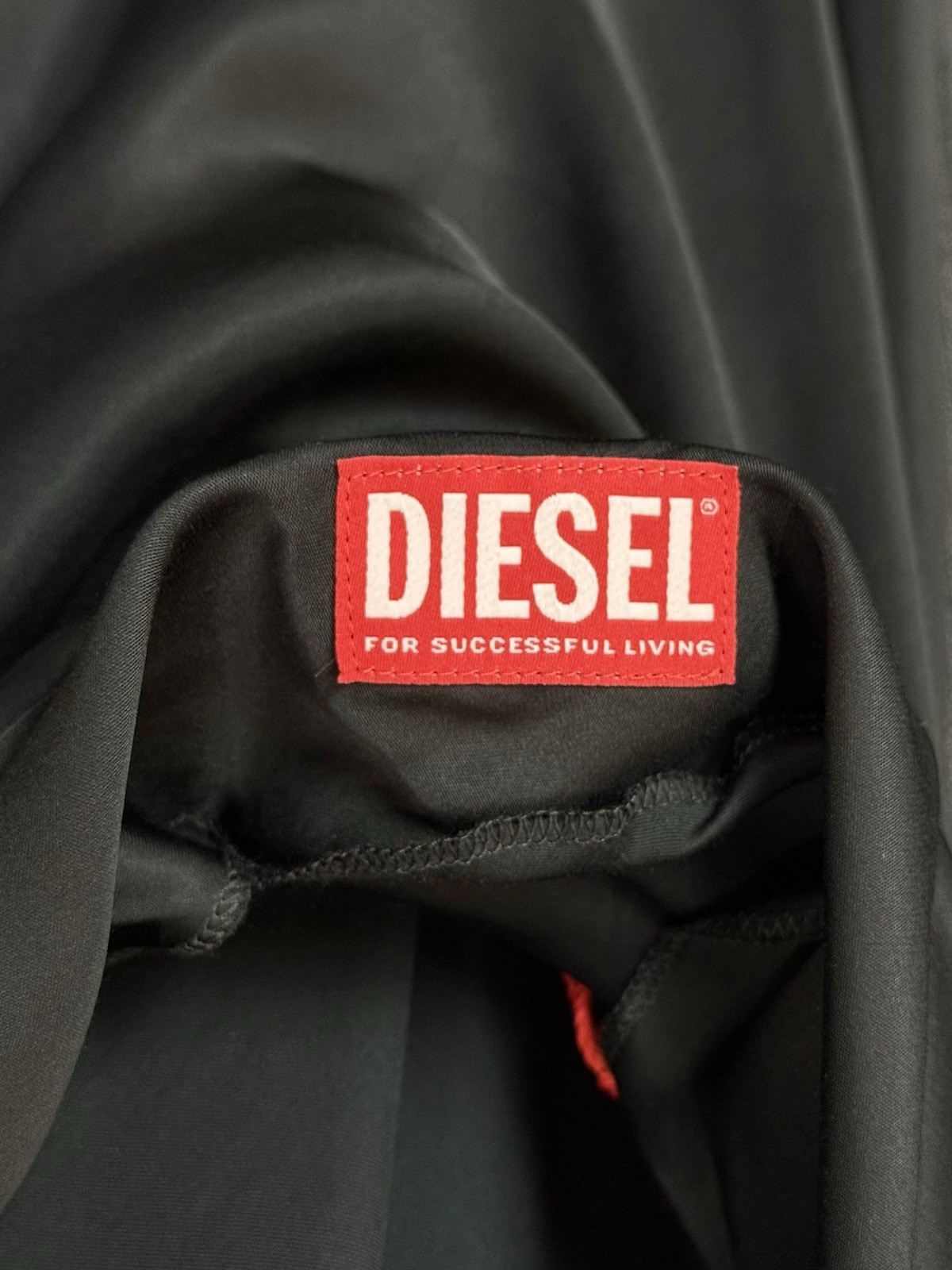 RRP£455! Diesel Black Slip Satin midi dress with Necklace / XS – UK 6 / BNWT