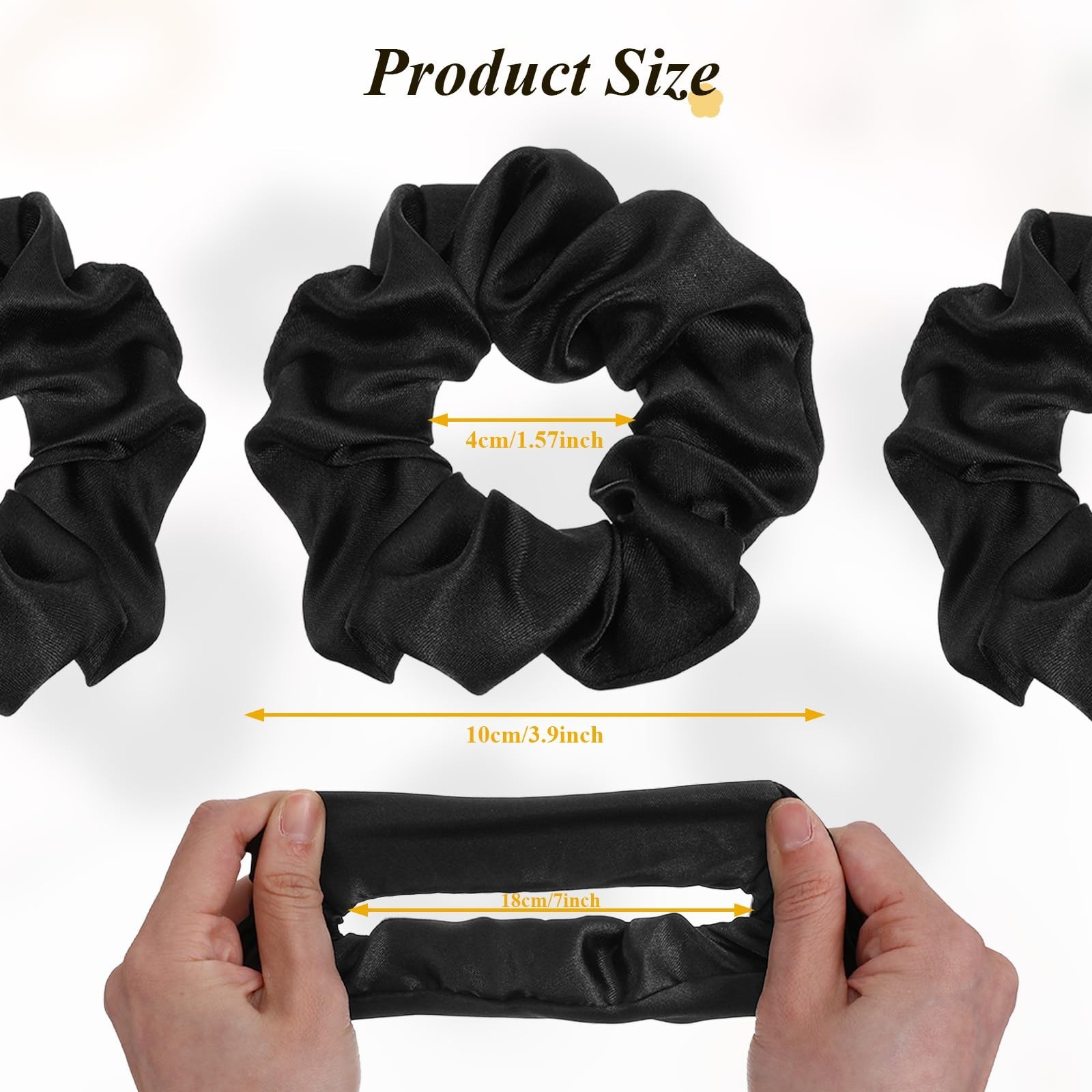 80 Silk Scrunchies Hair Ties – Large Satin Elastic Bands for All Hair Types – Vi