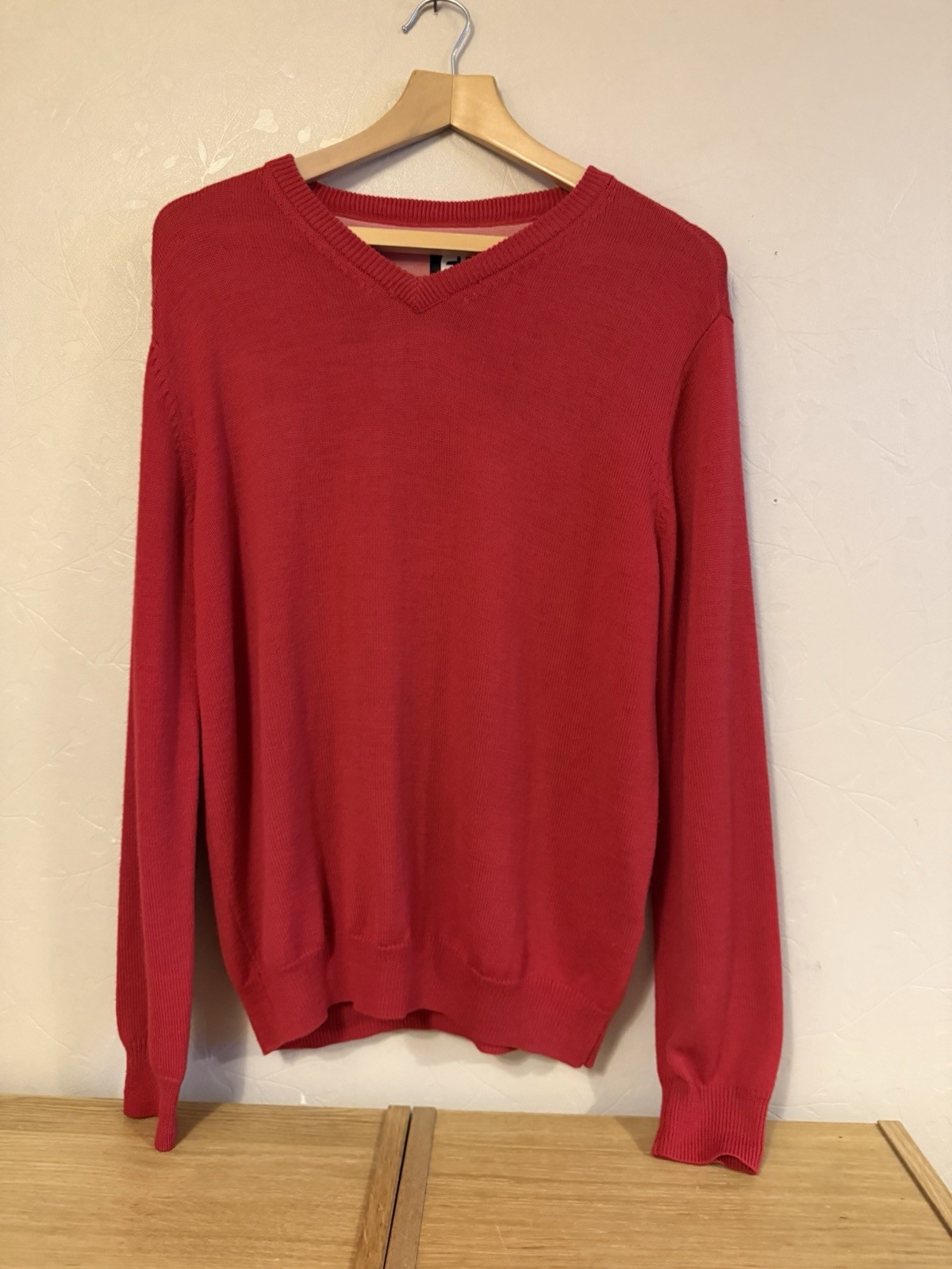 Footjoy Golf 100% Wool Red Embroidered Logo Detail Jumper – Size Large (XB)