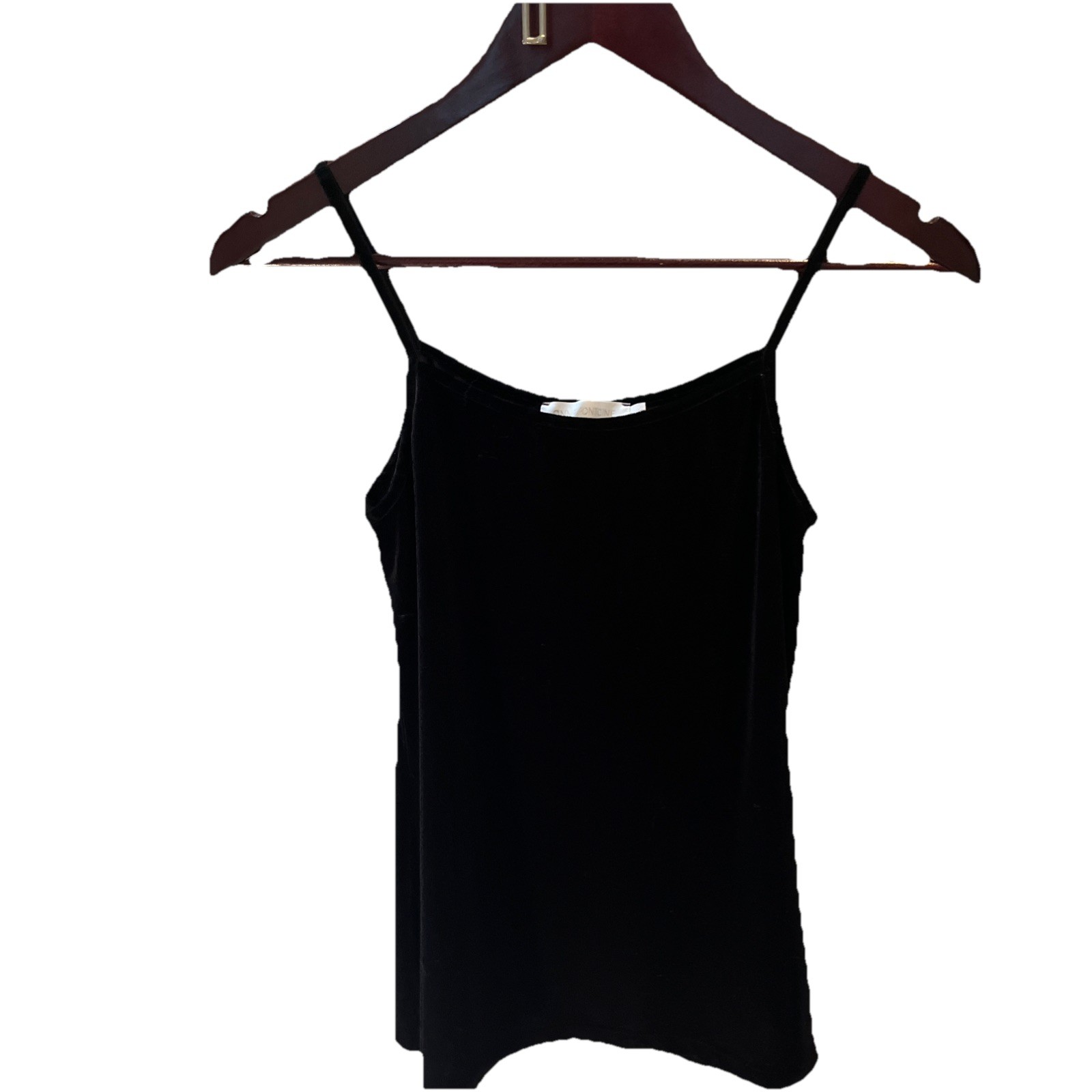 Anne Fontaine Black Lace Velvet Trim Blouse With Matching Velvet Camisole.