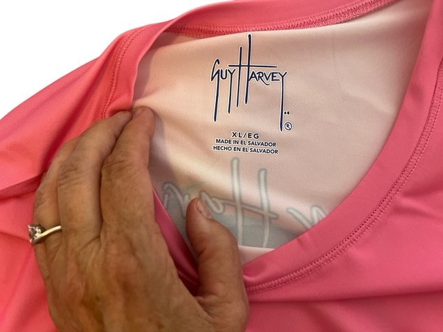 Guy Harvey Pink The Art of Adventure Dolphin Stretch Poly LS Shirt XL