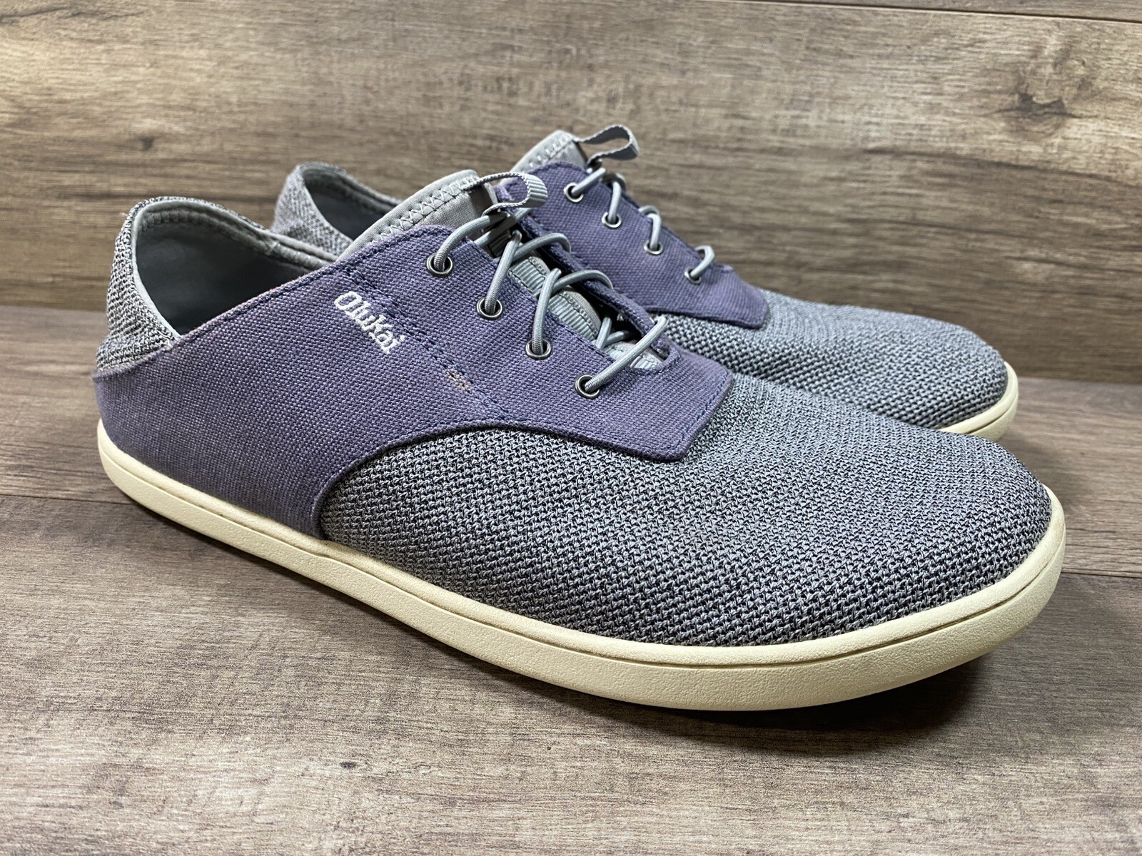 Olukai Nohea Moku Mesh Casual Comfort Sneakers Shoes Beach Gray Mens Size 9