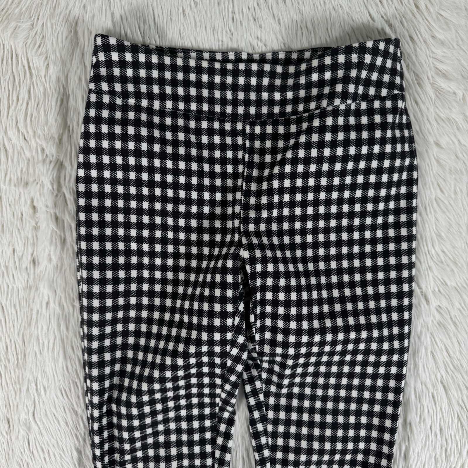 Chico’s Black White Checkered High-Rise Skinny Ankle Pants Women’s Size 00 US 2