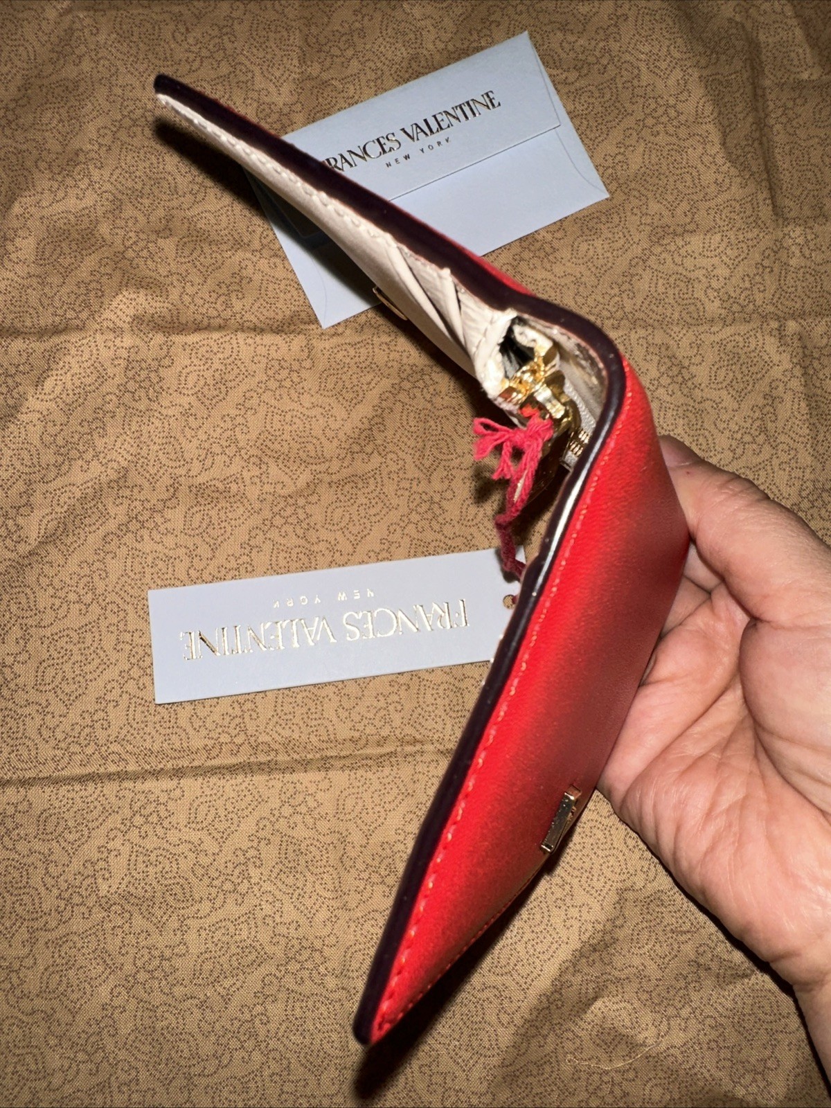 Frances Valentine Perfect Card Wallet ~ red
