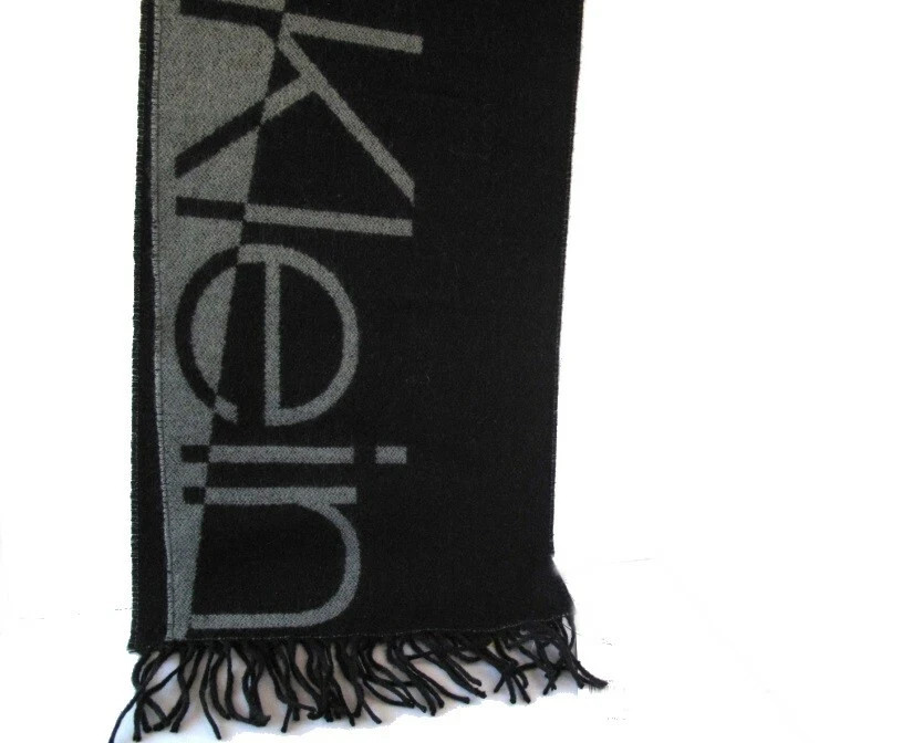 New Calvin Klein womens scarf black gray $38.00
