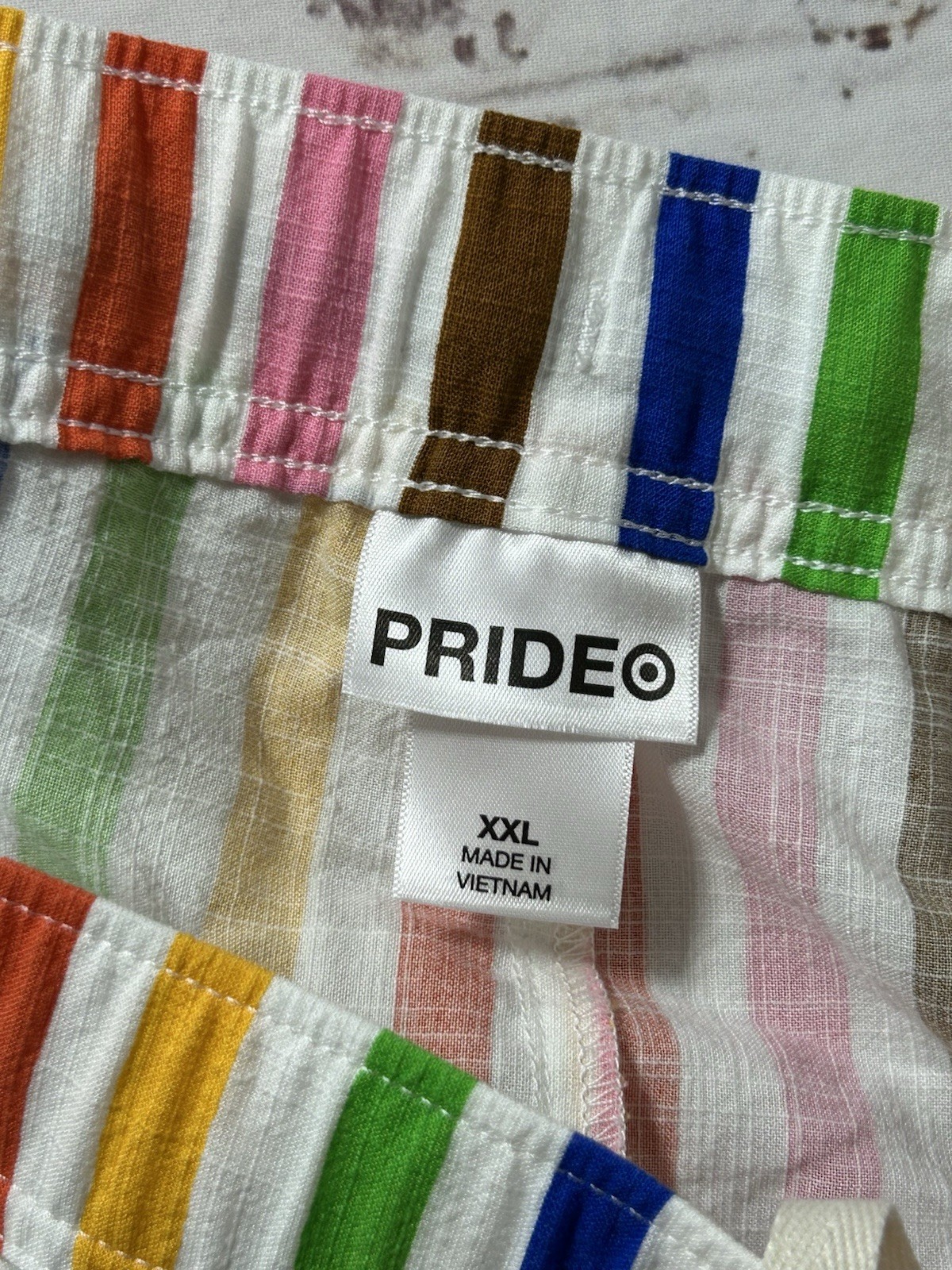 Pride Adult Bold Rainbow Elastic Pull-On Woven Shorts Unisex Adults Size 2XL New