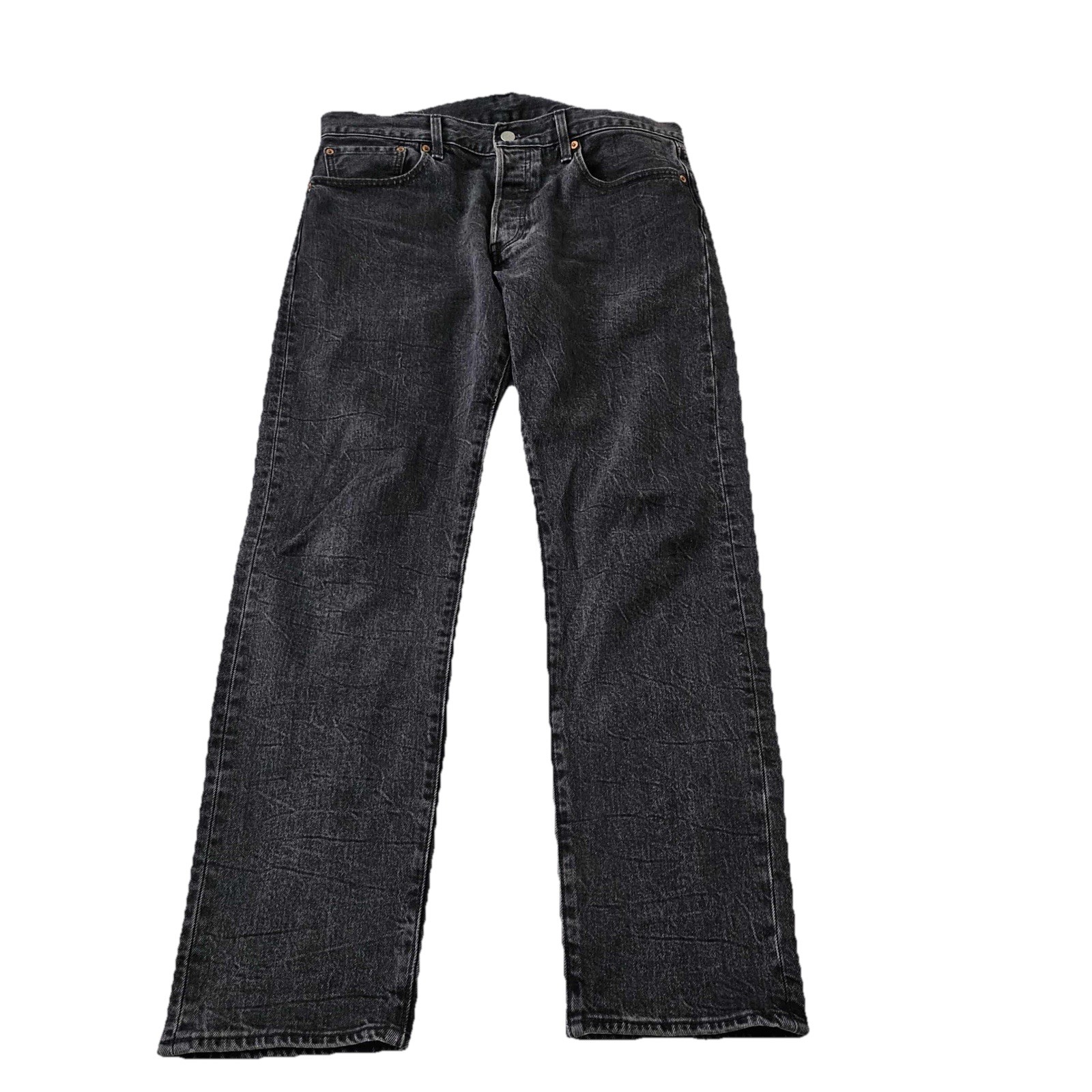 Levi’s Jeans 501 ST Mens 34 x 32 Black Denim Straight Leg Shrink to Fit Big E