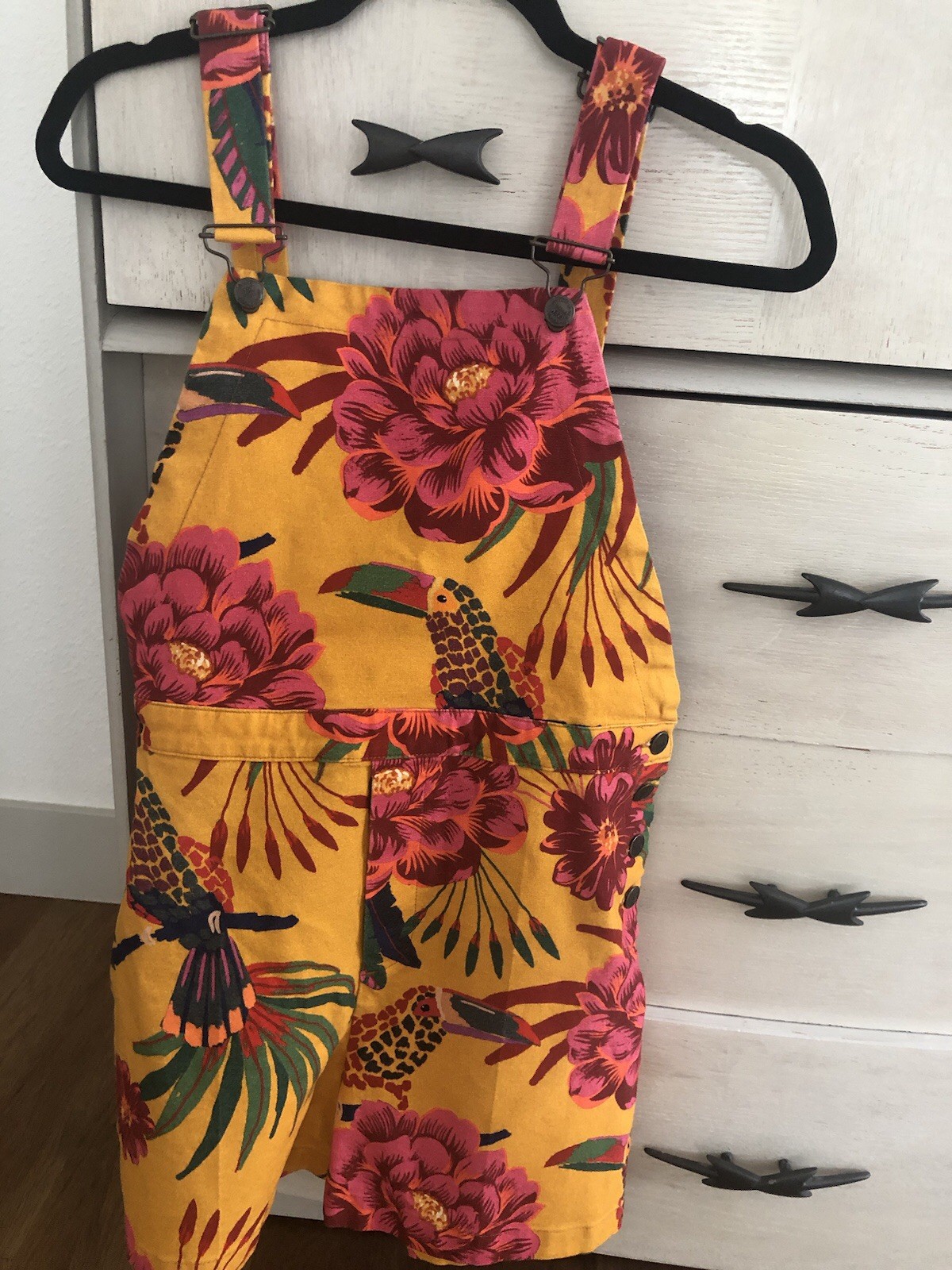 Farm Rio Yellow Tropical Overalls Small
