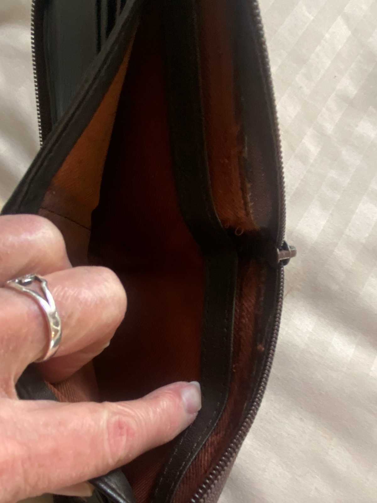 Men’s TSF Brown Genuine Leather Zipper/Zip Around Bifold Wallet