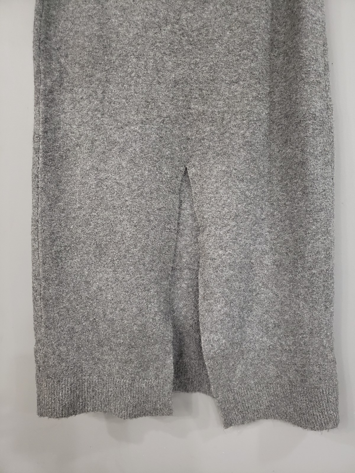EXPRESS Long Maxi Gray Back Slit Elastic Waistline Wool Blend Skirt Old Money
