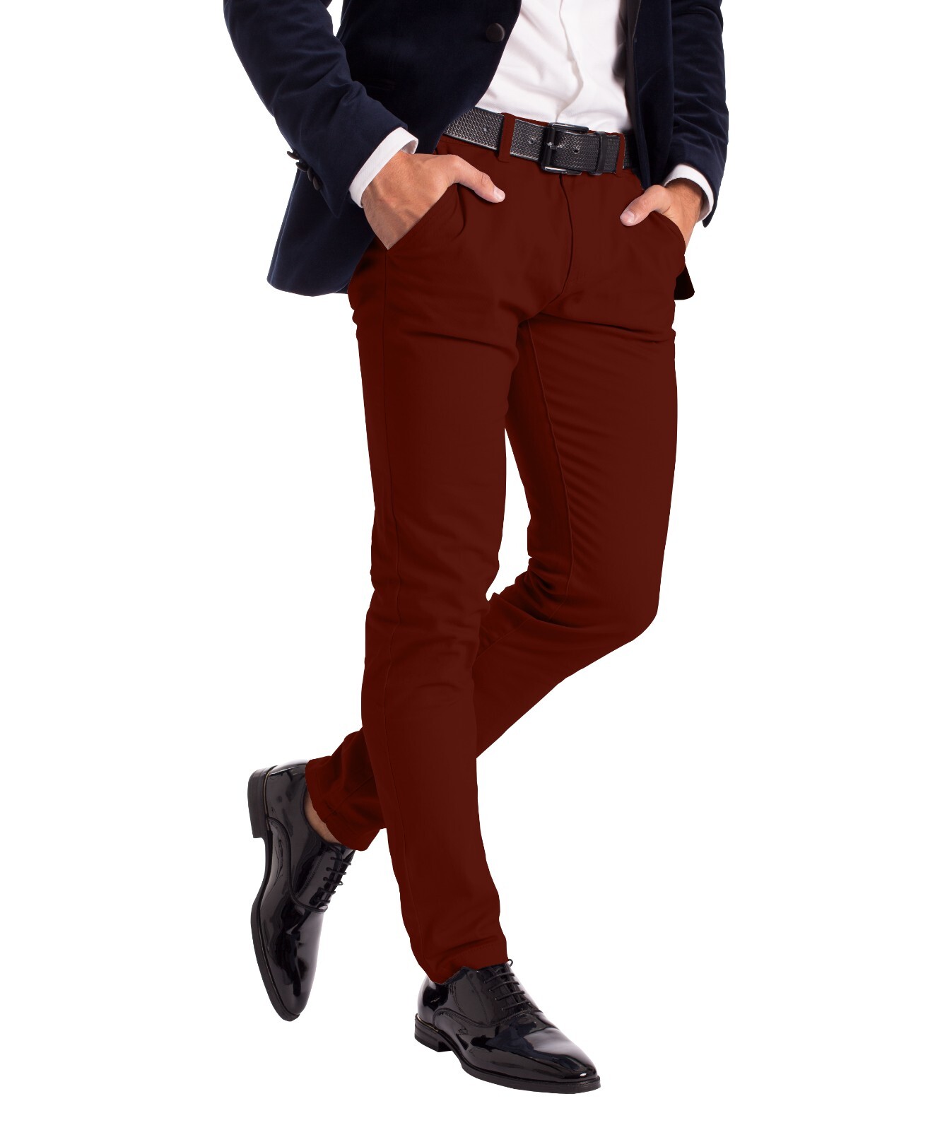 Stretch Chino Slim Fit Mens Relaxed Casual Cotton Dress Skinny Pants Size 30-40