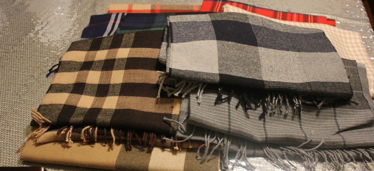 Soft & Warm Cashmere Feel Scarf Plaid for Men Women PICK YOUR COLOR