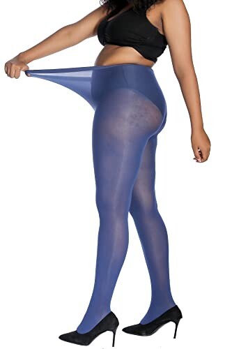 Womens Thigh High Stockings Silicone Lace Top Stay Up Silky Semi-Sheer Pantyhose