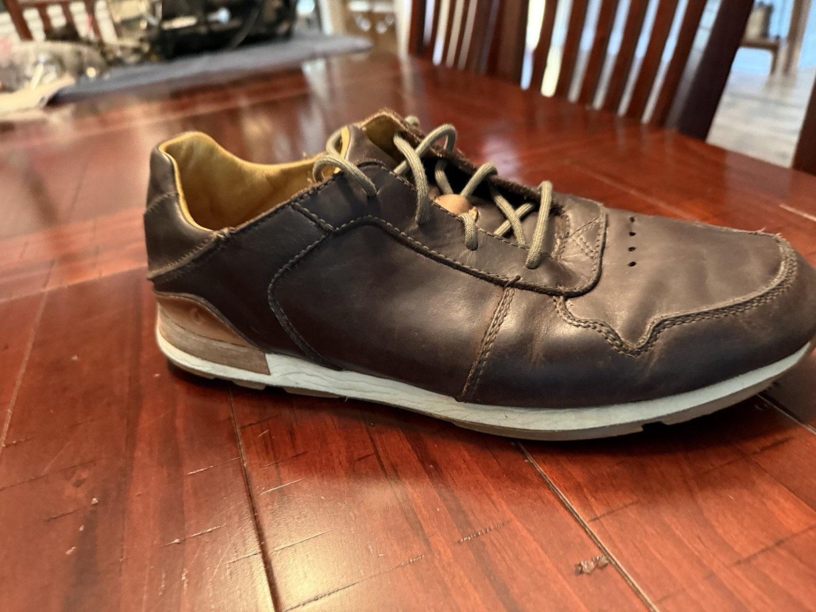 Olukai Huaka’i Li Leather Shoes Sneakers Brown Casual Men’s Size 11 US / 44 EU