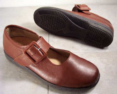 New FITS THERESIA Women Red Leather Comfort Mary Jane Slip On Flat Shoes Sz 7 M