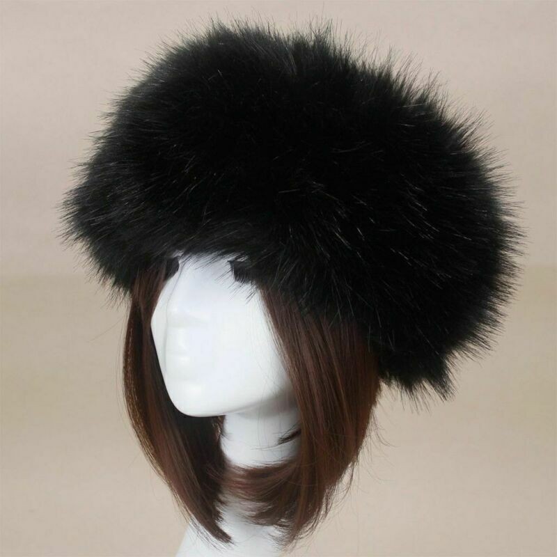 Womens Russian Thick Fluffy FAUX Fur Headband Hat Winter Ear Warmer Ski Outdoor