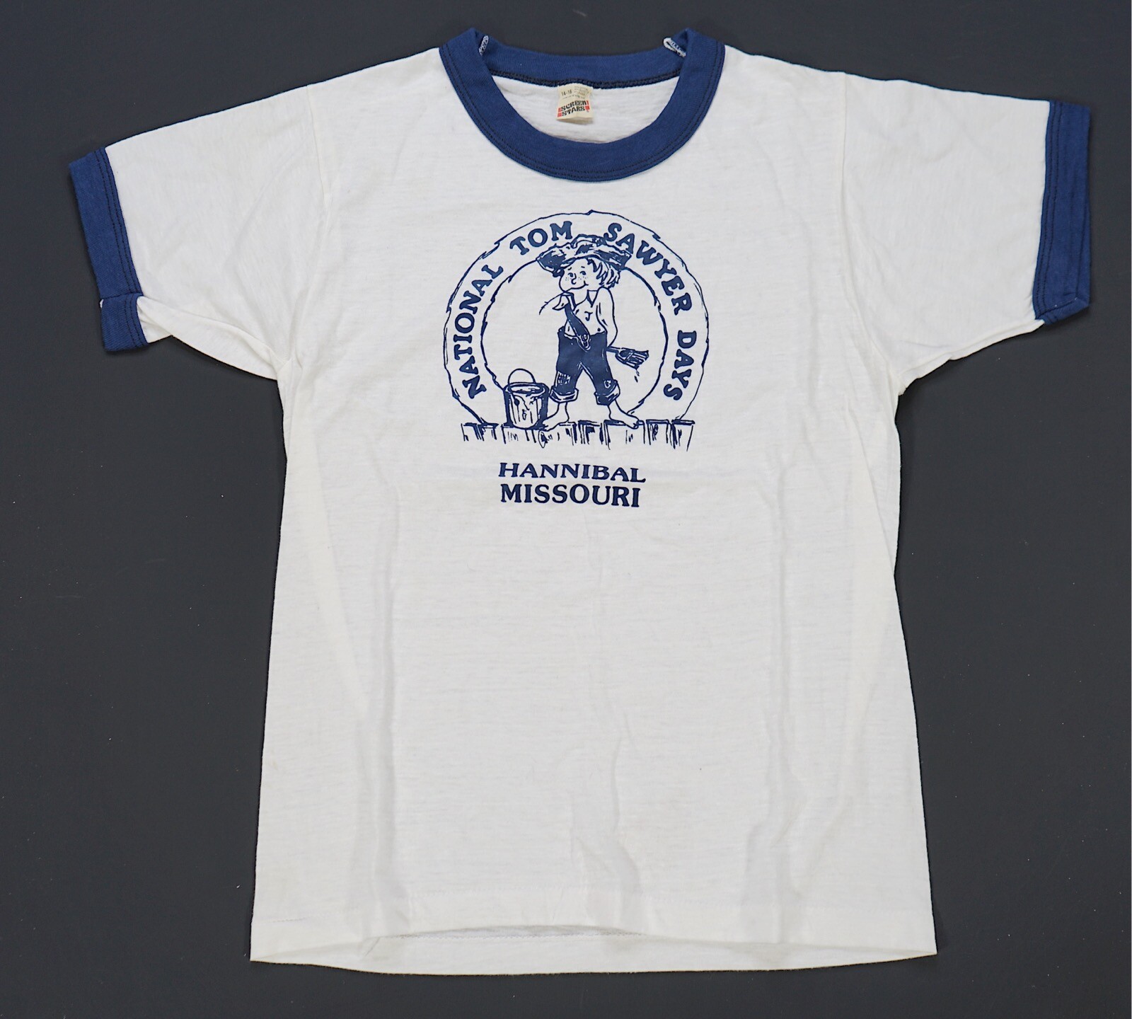 Rare VTG SCREEN STARS National Tom Sawyer Days Hannibal Missoui T Shirt 90s 14