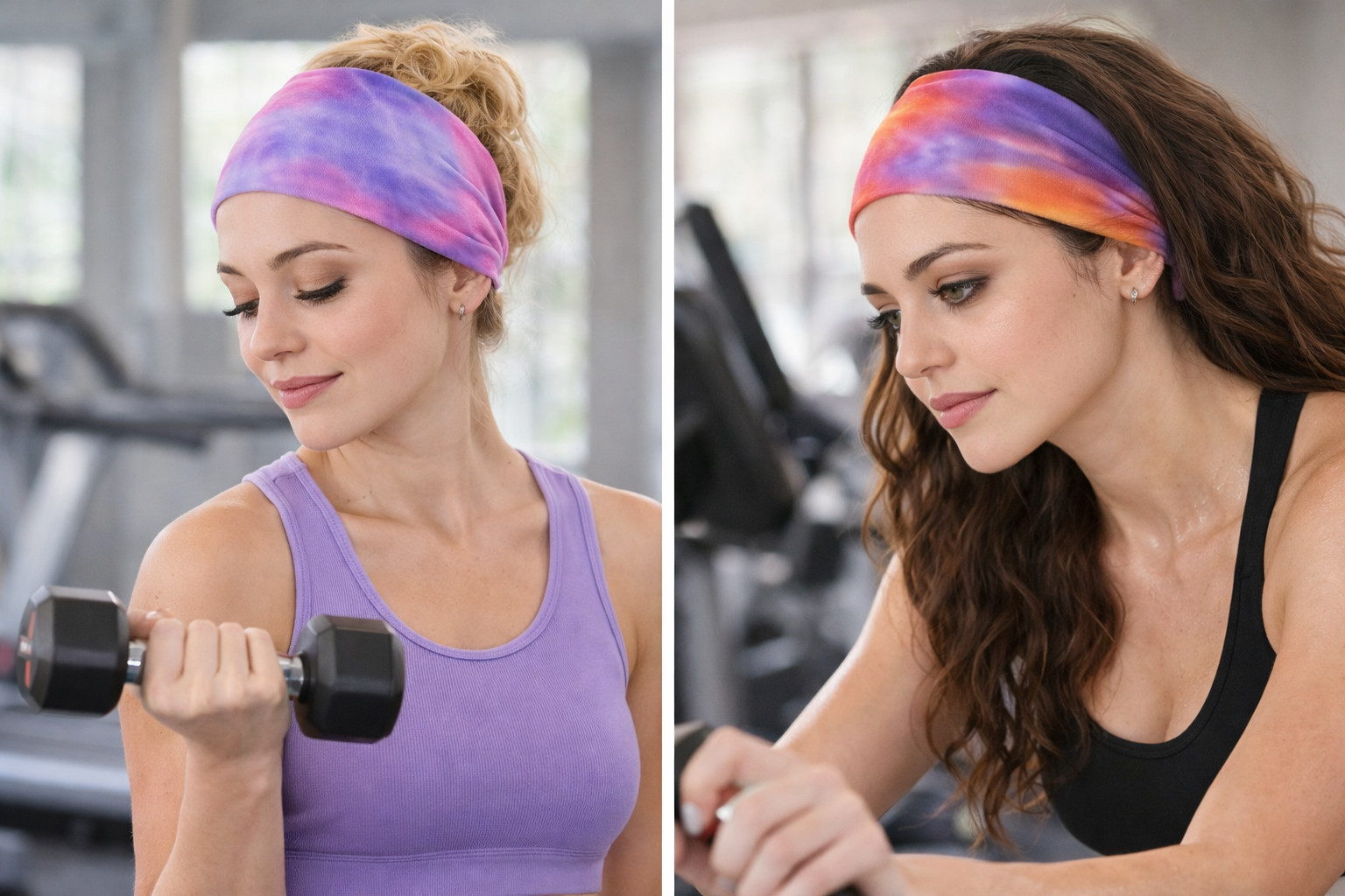 4pcs Tie Dye Headwrap Boho Wide Stretch Women Headband Turban Headwear Biker Lot