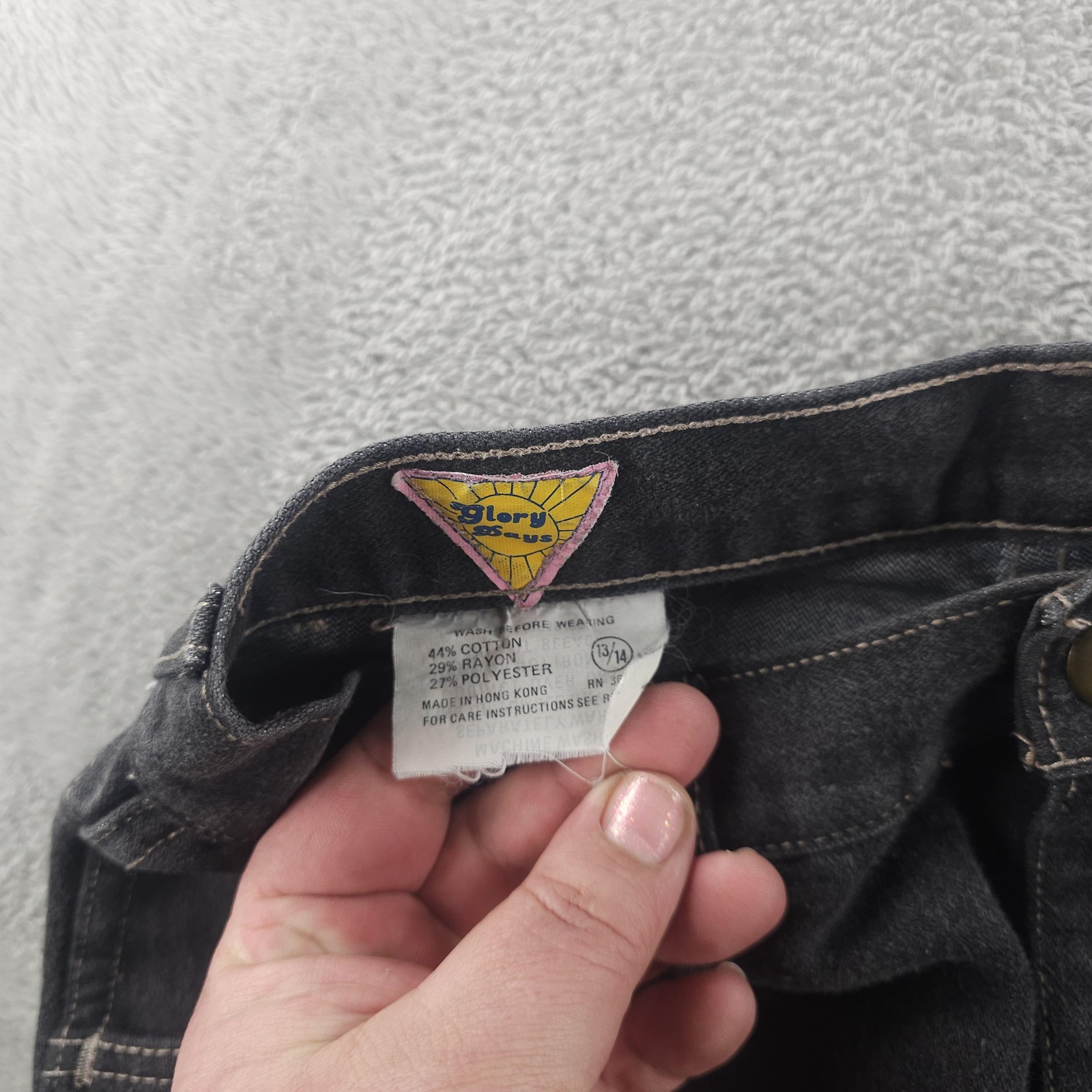 Vintage Glory Days Jeans Juniors 13/14 Black High Rise Straight Hong Kong 80s