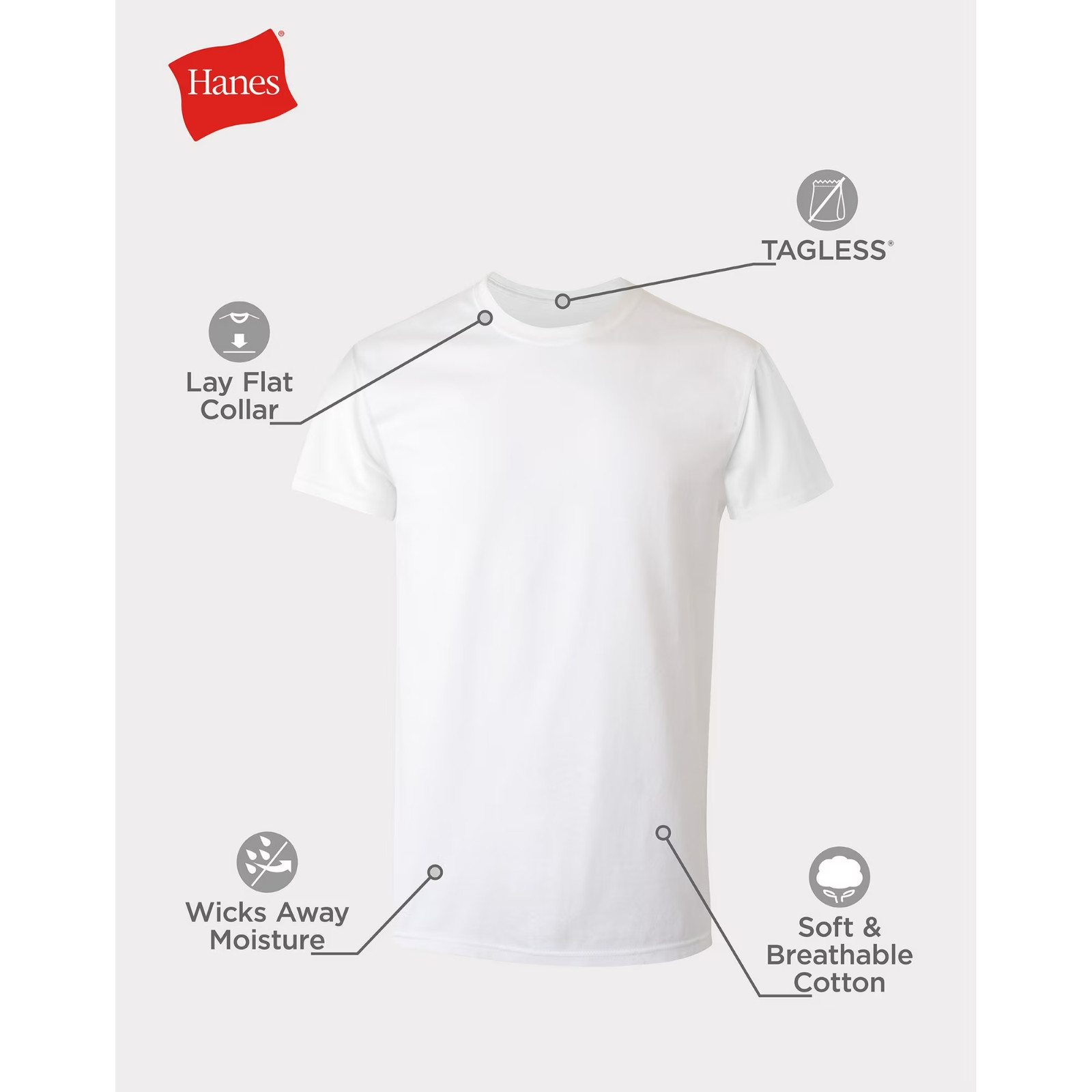 10 Pack Hanes Men’s Super Value Pack White Crew T-Shirt Undershirts, Comfortable