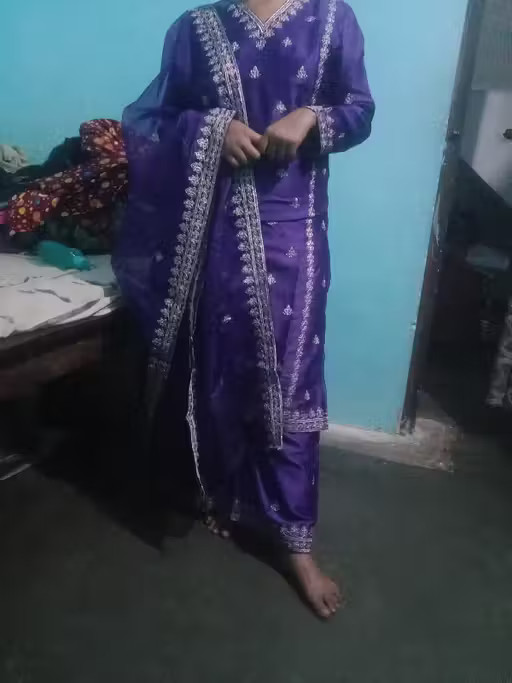 WOMEN EMBROIDERED WORK KURTI WITH PANT WITH WORK DUPATTA SET
