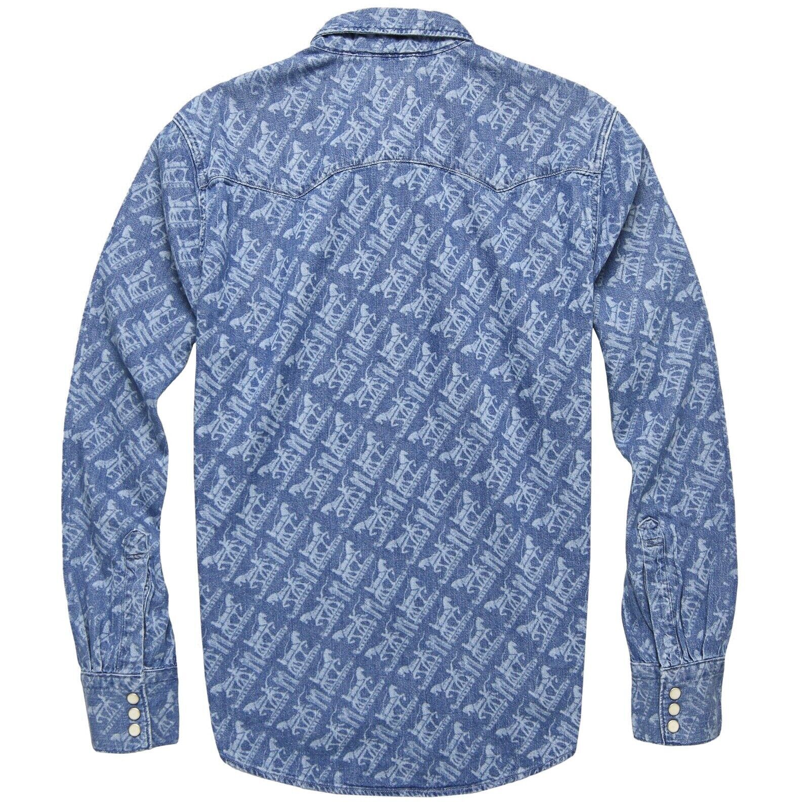 Levi’s Classic Casual Denim Printed Sawtooth Western Shirt 0104