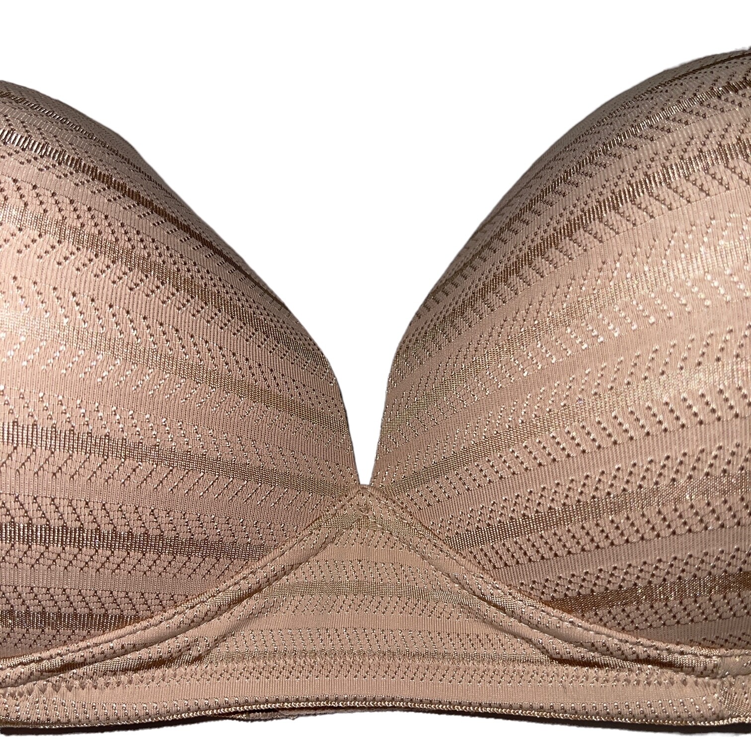 Warner’s Bra Wirefree Lift Jacquard Striped Textured Padded Lined Contour RN1101