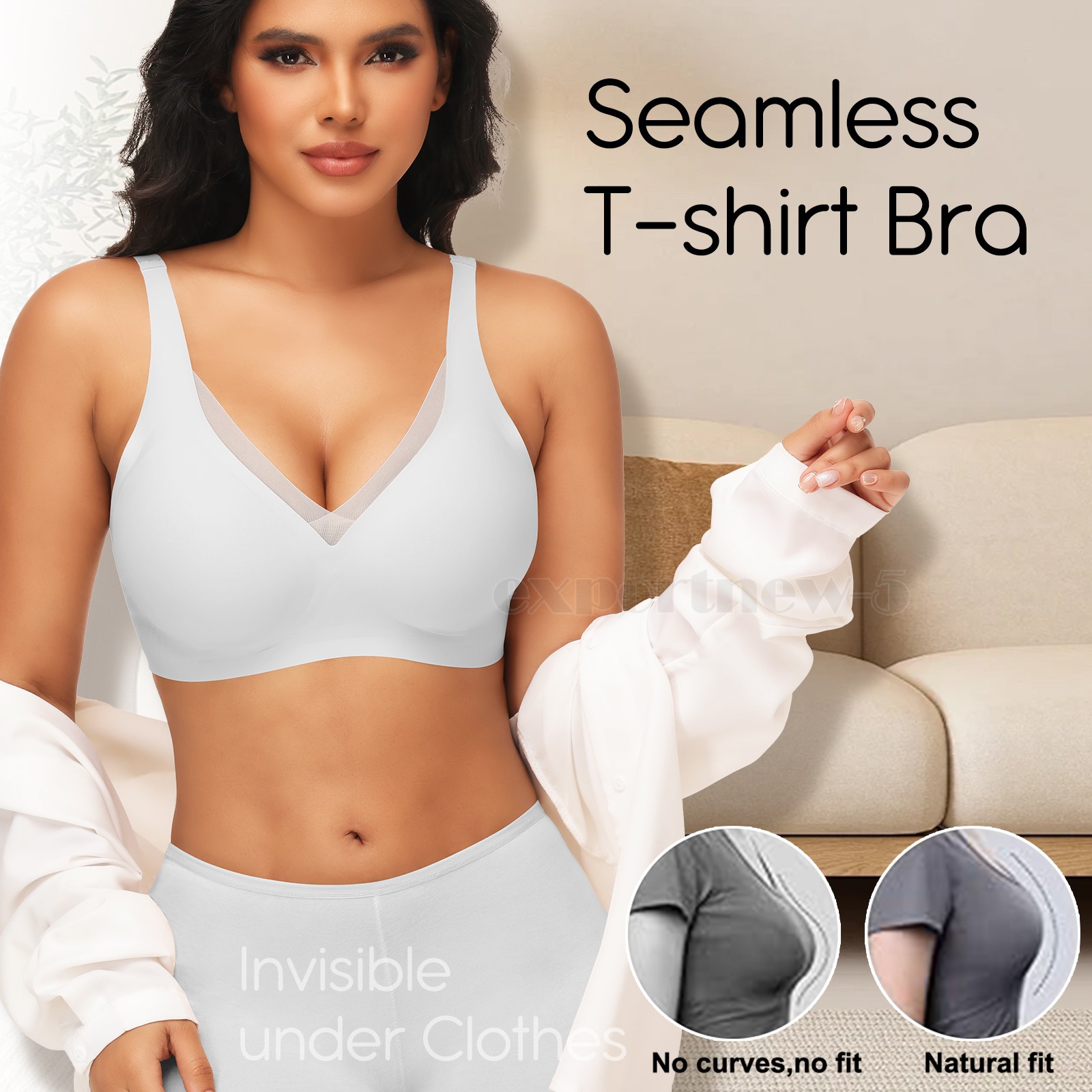 Women Wireless Bras Jelly Bralette Supportive T-shirt Bra No Underwire Soft Skin