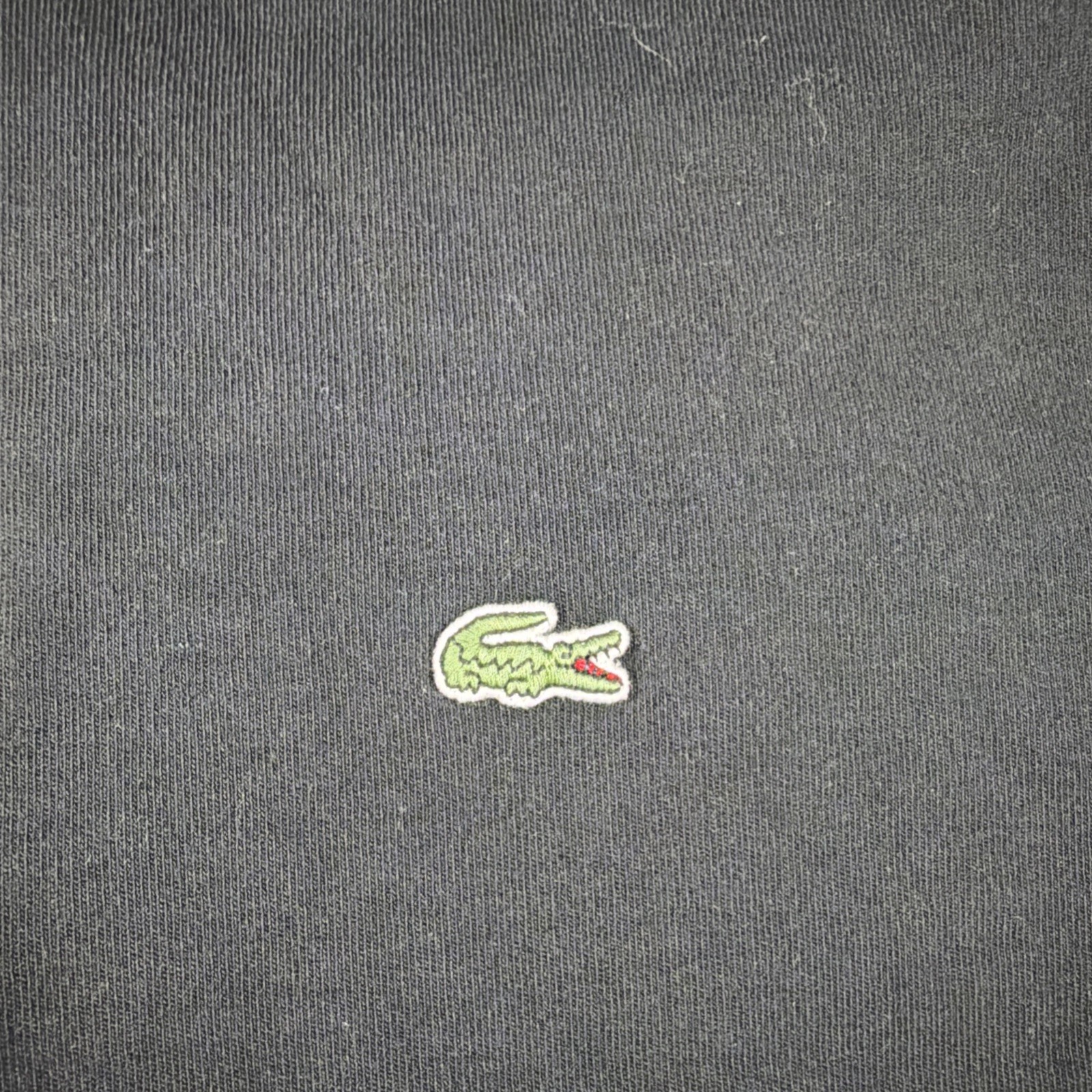 Lacoste Men’s Black 1/4 Zip Pullover Sweatshirt Embroidered Croc Logo Size 7 XL
