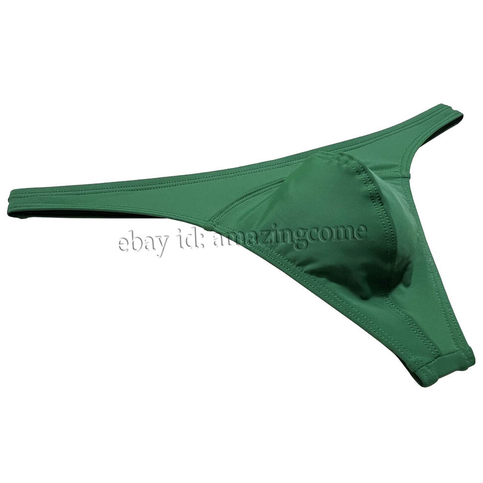 Men’s Matte Swimming Cloth T-back Smooth Thong Underwear Elastic Bikini Tangas
