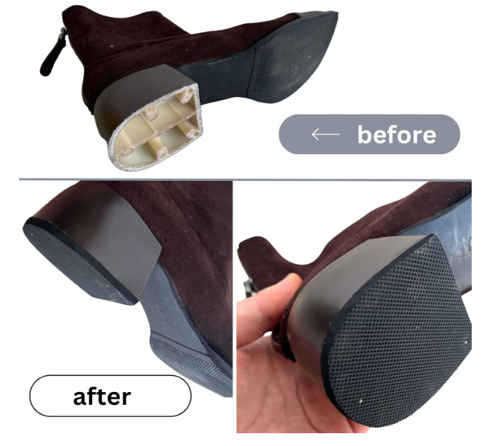 Shoe Heel Repair Rubber Pads Extra Large, 4mm (5/32 Inch) Thick, Anti-Slip Boot