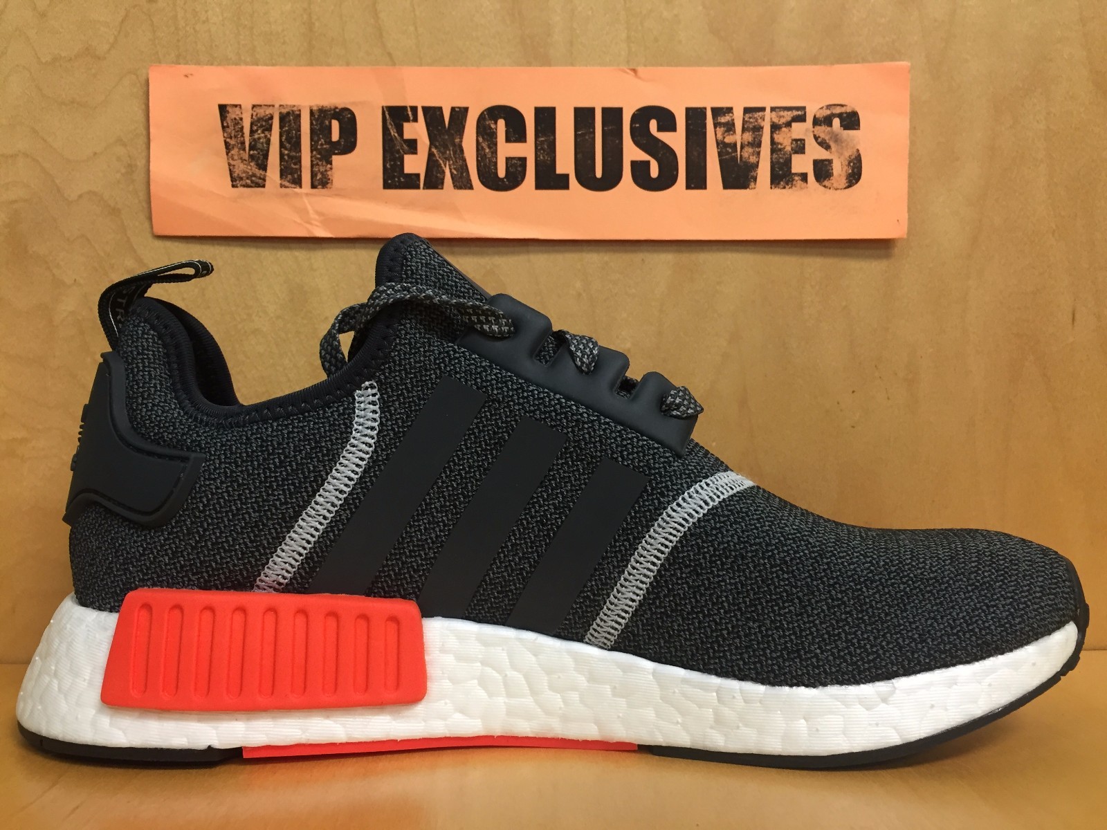 Adidas NMD R1 Runner Charcoal Grey Orange 3M Mesh Nomad S31510