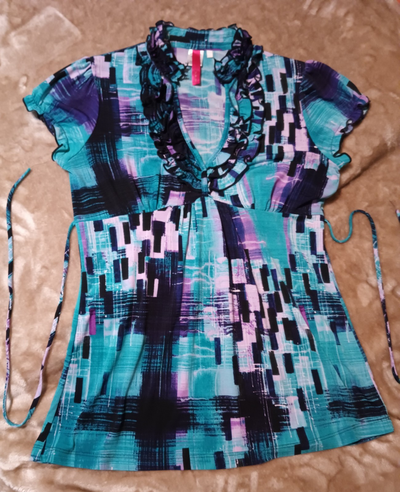 Lot of 5 ~Blouses Tops Shirts~ Size M Work Office Casual *Floral Solid Geometric