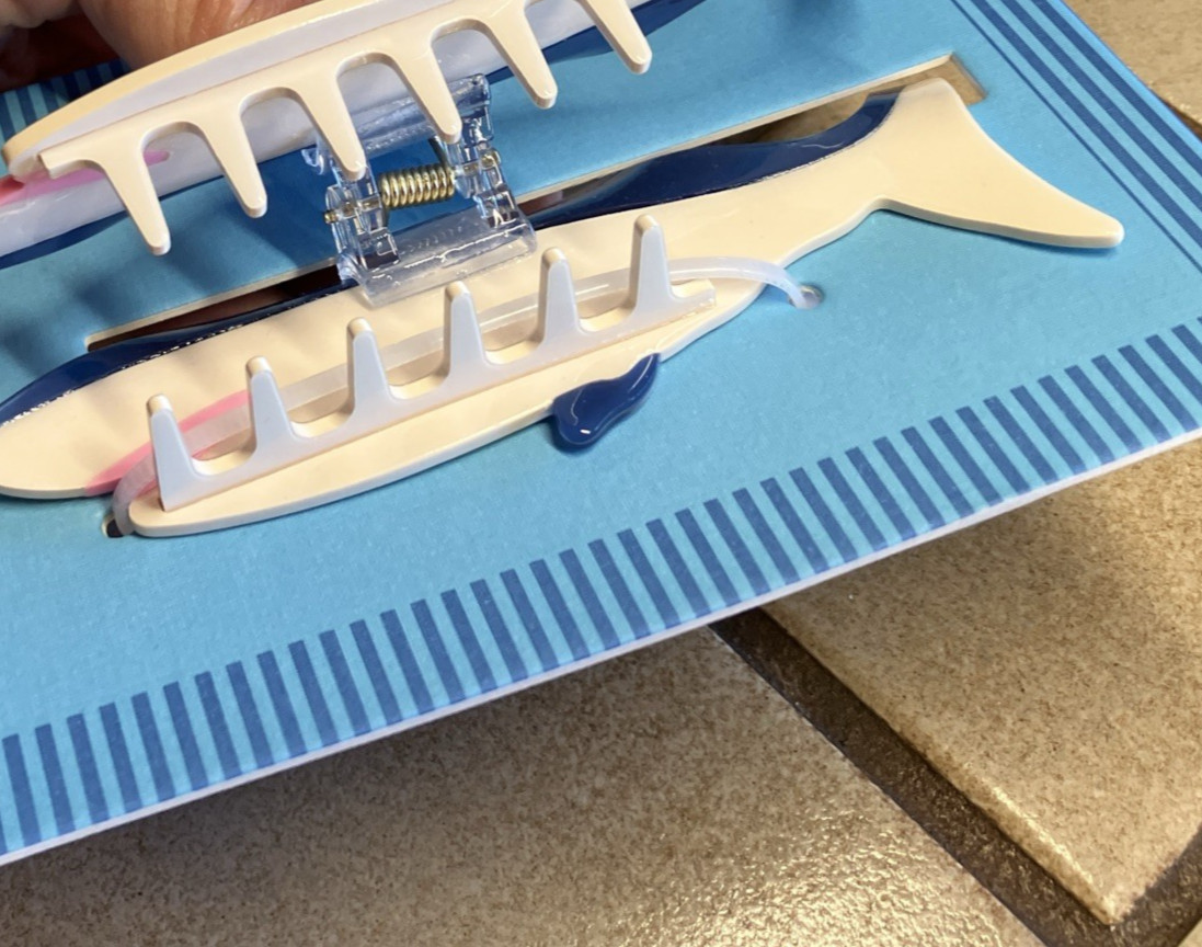 PIPER K SHARK HAIR CLIP 5″ CLAW CLAMP BEACH NAUTICAL COASTAL NEW free ship