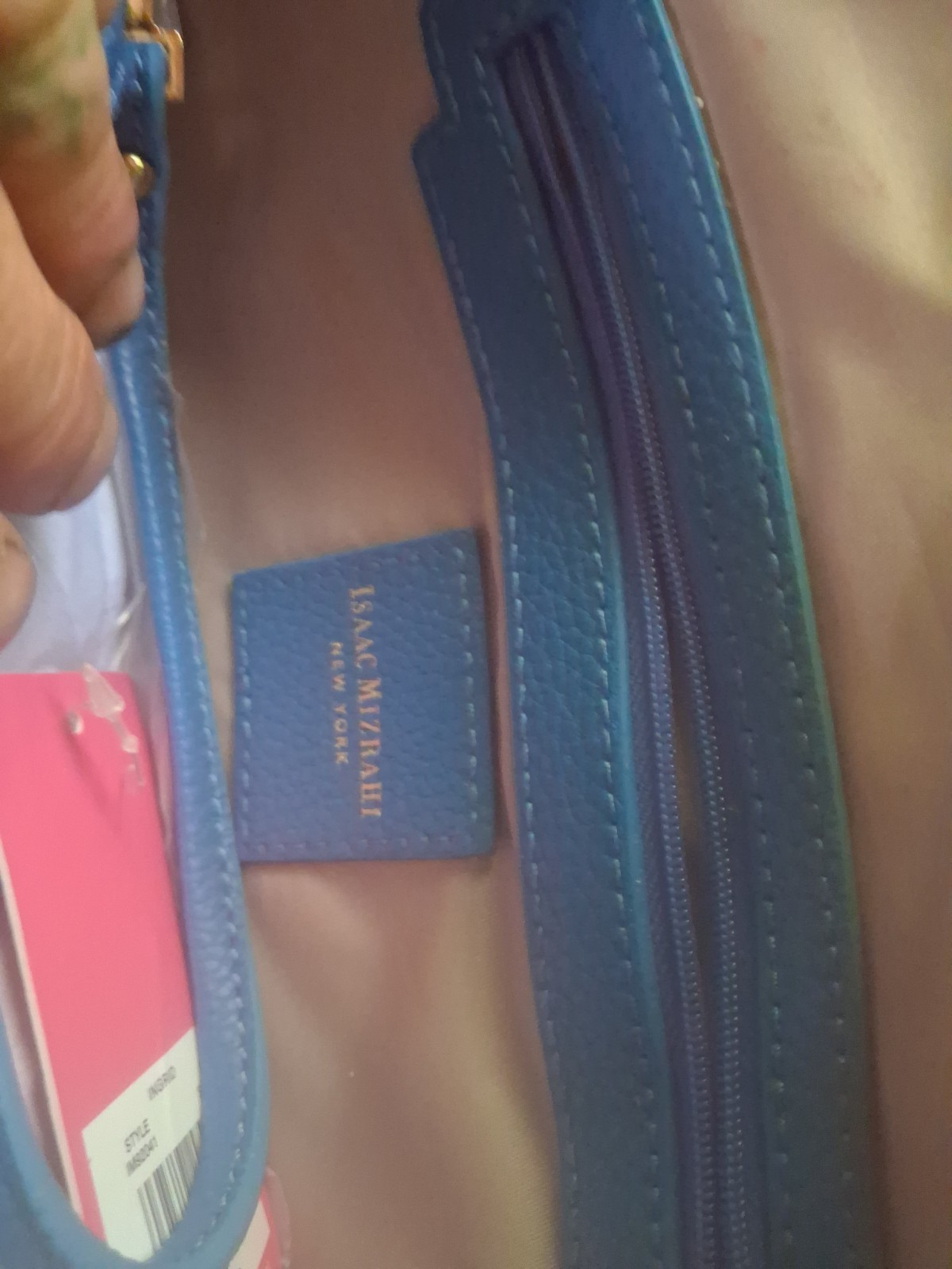 Isaac Mizrahi Sky Blue Small Clutch Crossbody Gold Chain Strap Magnetic