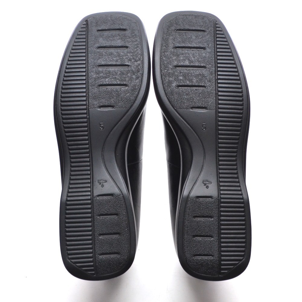 Womens Theresia M. Donna Wedge Loafer 7 M Black Leather Sneaker Shoes New in Box
